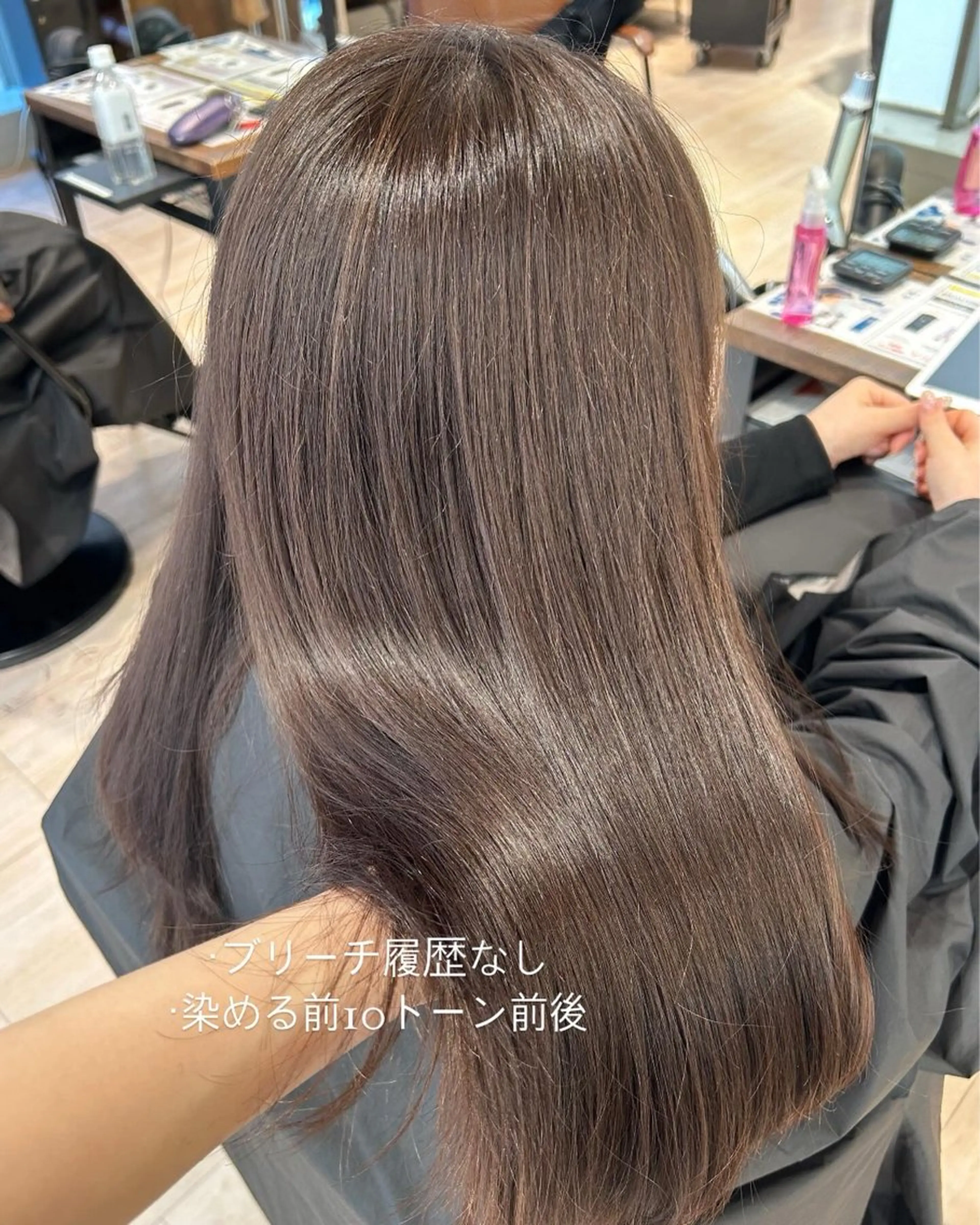 セミロング カラー ブリーチ ブラウンカラー 透明感カラー グレージュ ブリーチなしカラー カット ヘアカラー トリートメント 🍼顔周りカット/ レイヤー/小川華奈のヘアスタイル