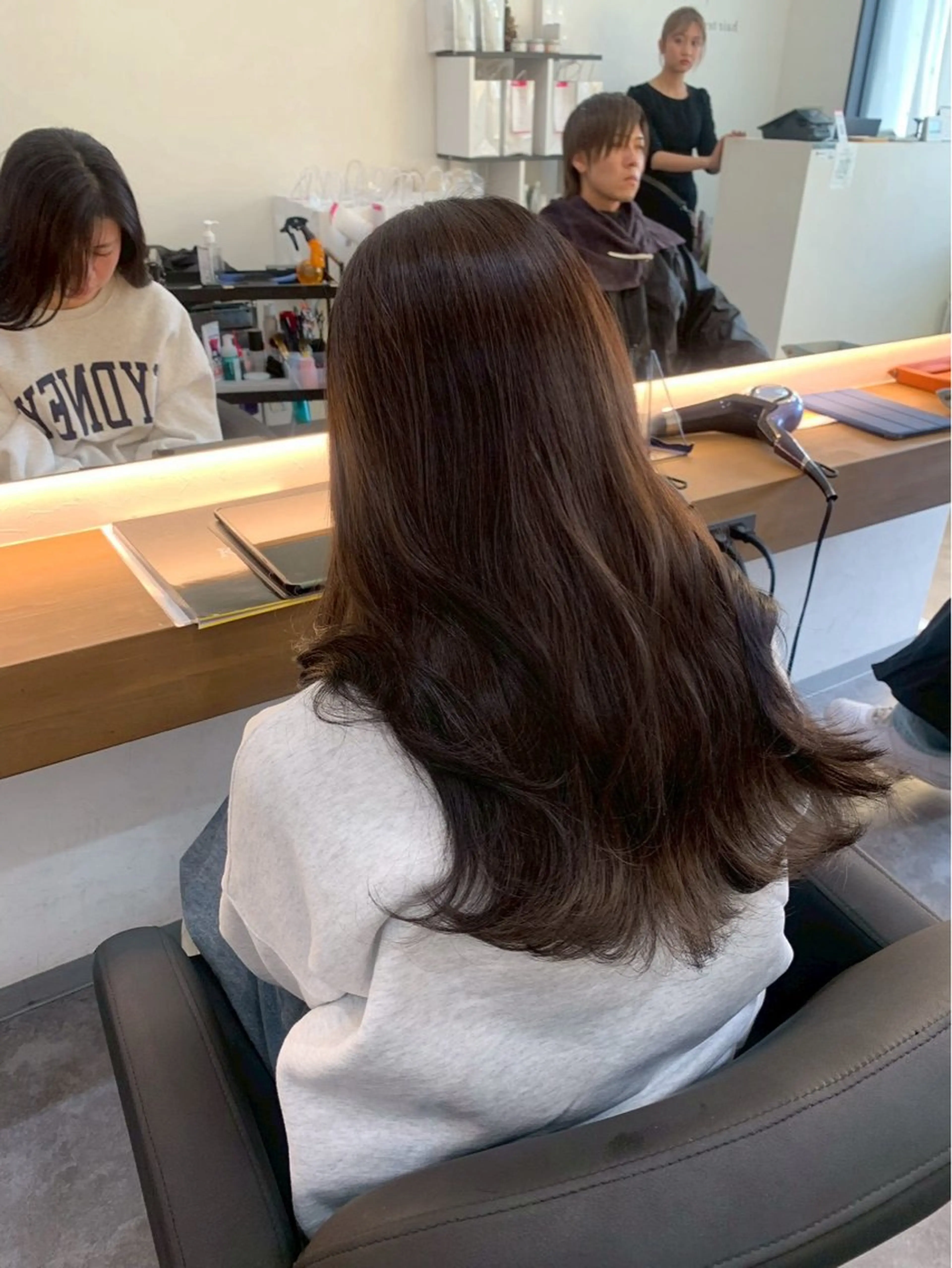 ロング ショートボブ 韓国風カラー ボブ ハイライト 髪質改善 神田 姫奈｜郡山 ｜韓国風ヘア‪‪♡のヘアスタイル