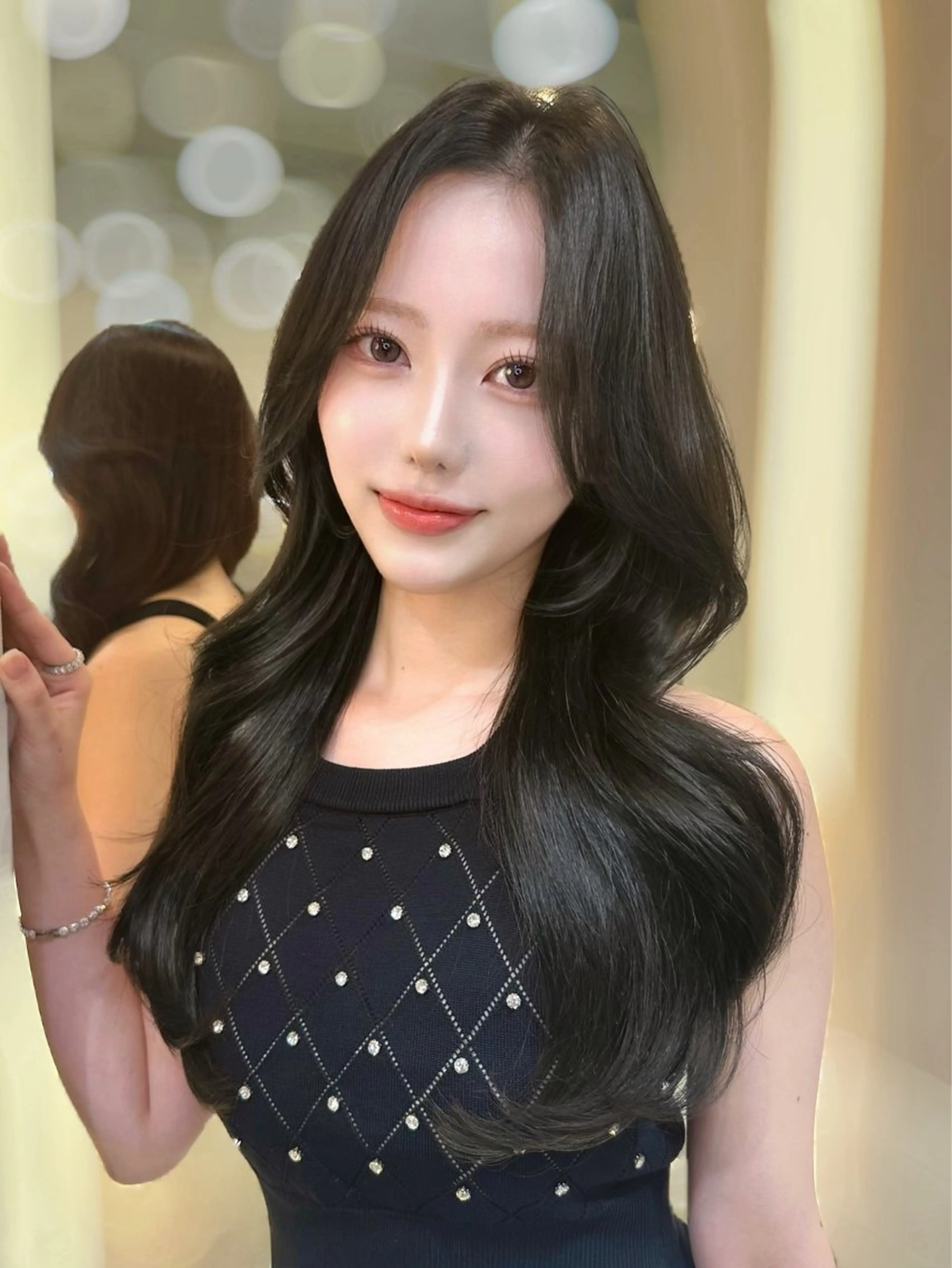 セミロング カラー カット ヘアカラー トリートメント ヘッドスパ ヘアセット 新宿/韓国レイヤー 髪質改善カラー/角所のヘアスタイル