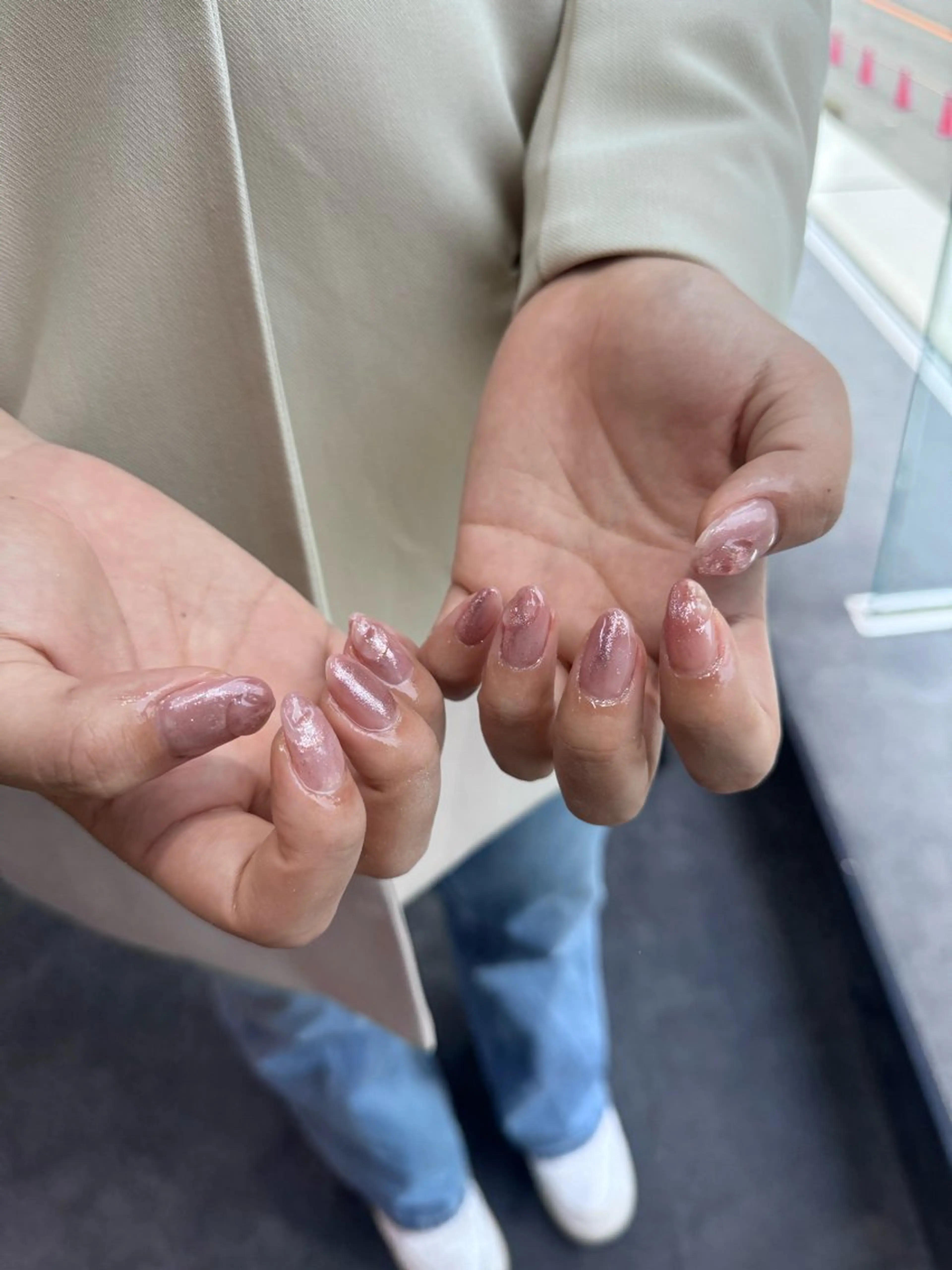 ネイル フレンチネイル マグネットネイル メンズネイル ニュアンスネイル ワンカラーネイル ハンドネイル GRANDE大須 Cecil💜のネイルデザイン