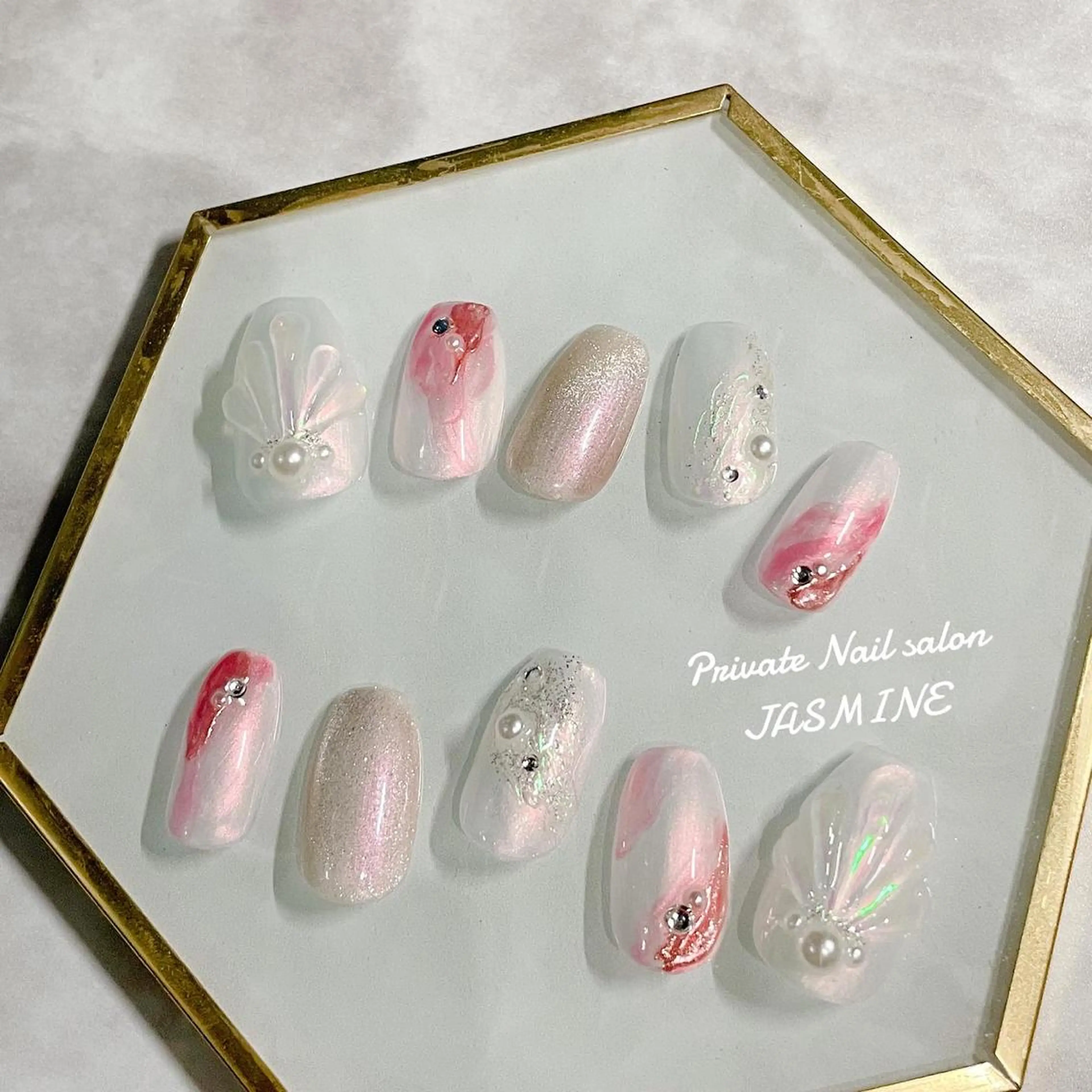 ネイル オーロラネイル マグネットネイル 夏ネイル Nail salon JASMINEのネイルデザイン