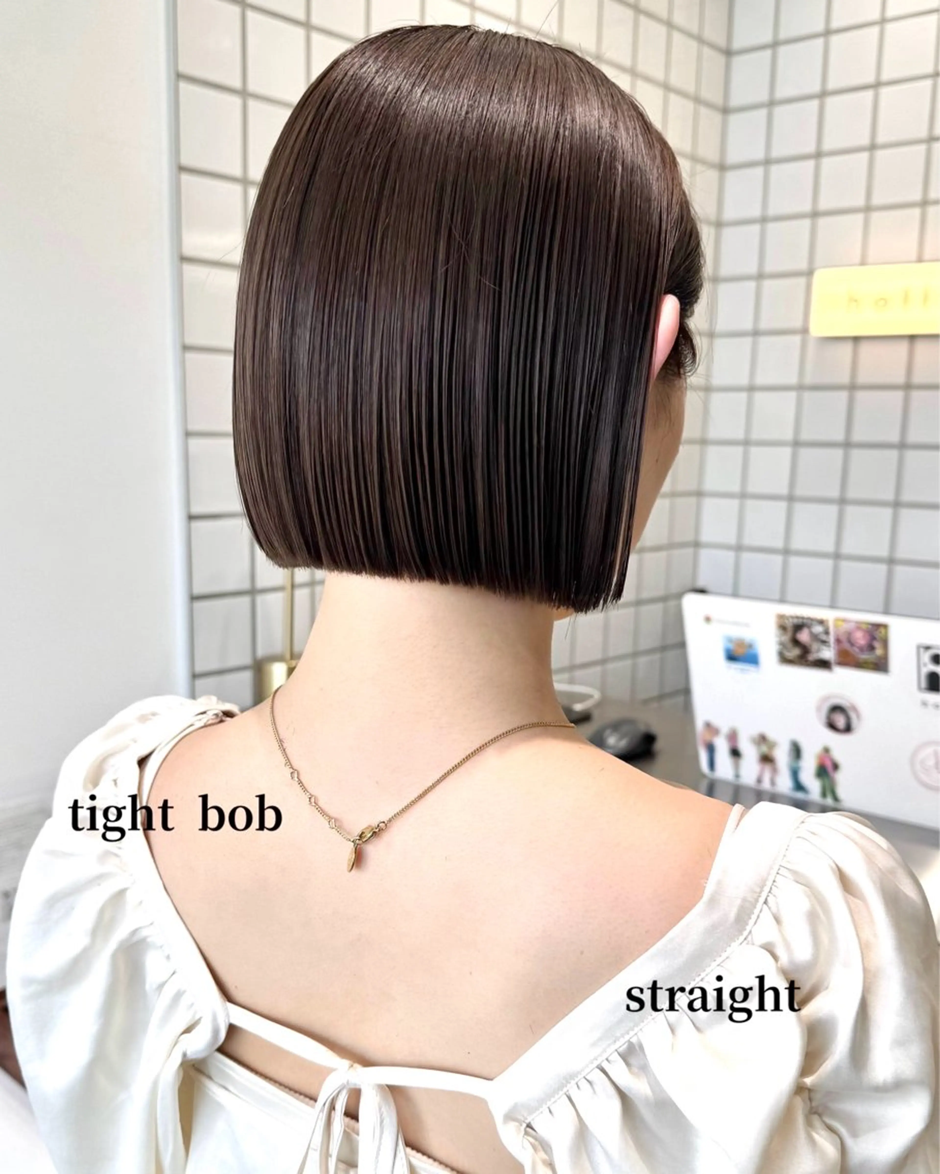 ショート 切りっぱなしボブ ボブ 韓国風ヘア 縮毛矯正 カット 縮毛矯正 タッセルボブ /DAIKIのヘアスタイル