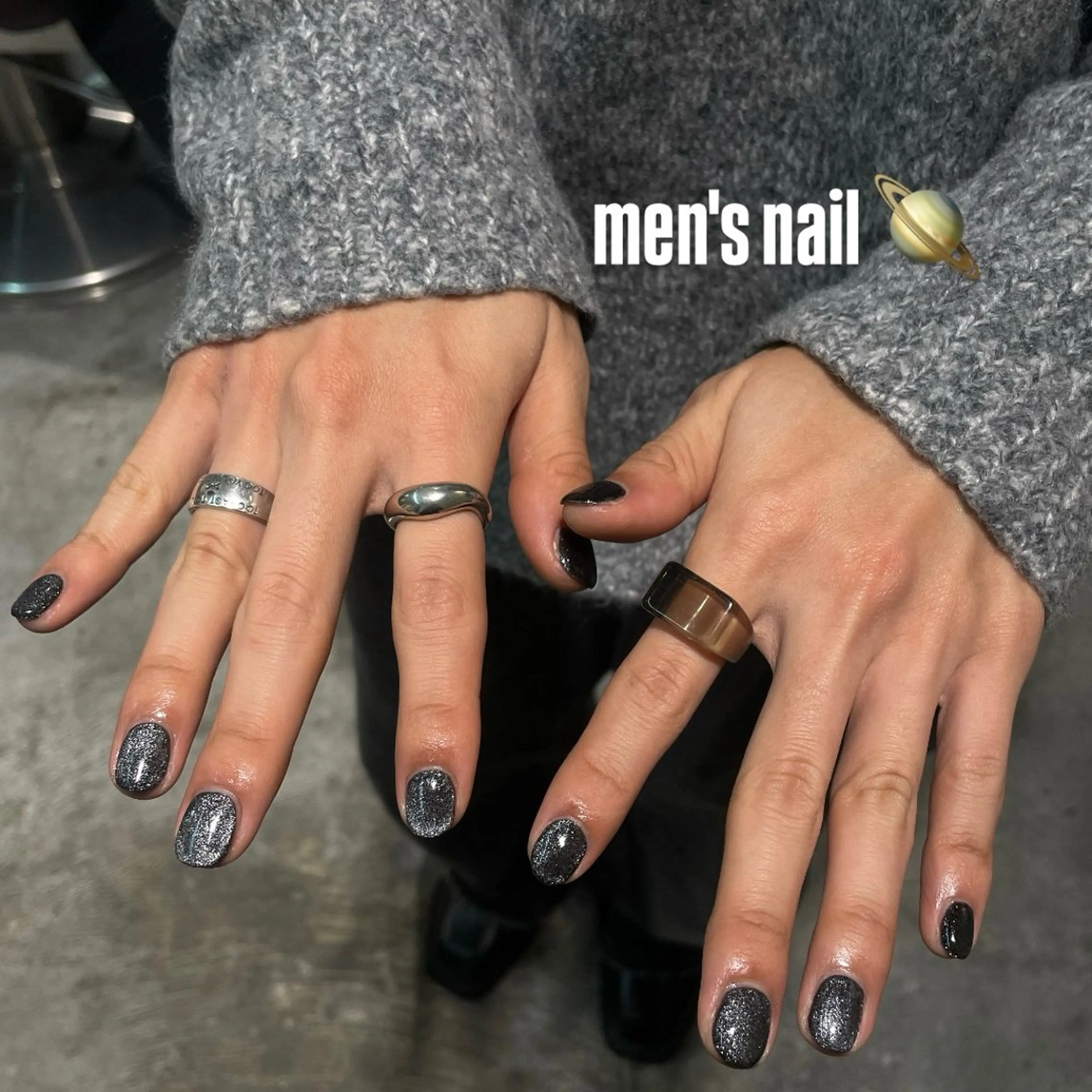 メンズ ネイル ハンドネイル ハンドケア AMRITA omotesando所属・艶ｶﾗｰ･:*個性派 ﾈｲﾙ🦋mire-のネイルデザイン