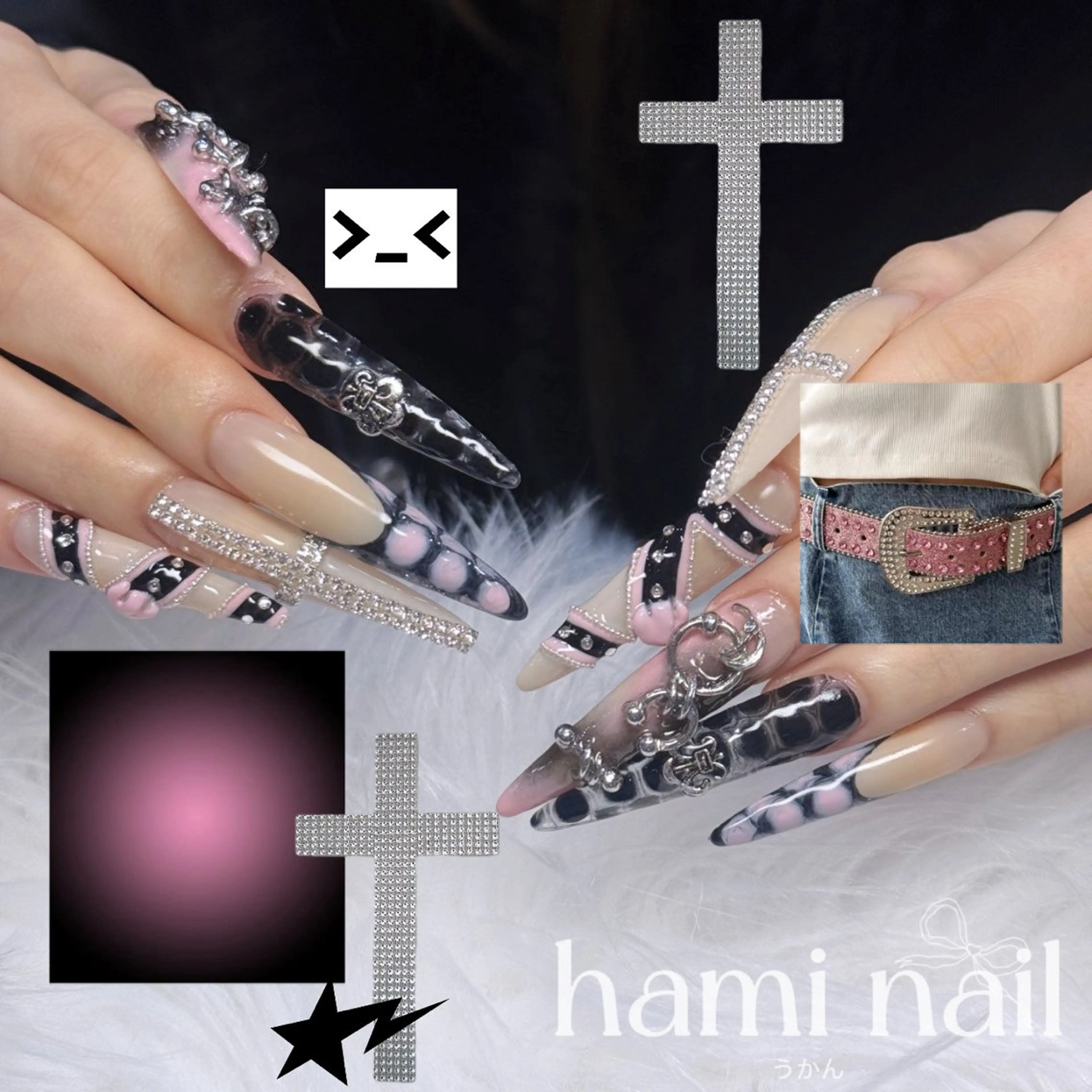 ネイル ハンドネイル 🎀うかん 🎀チップ長さ出しのネイルデザイン