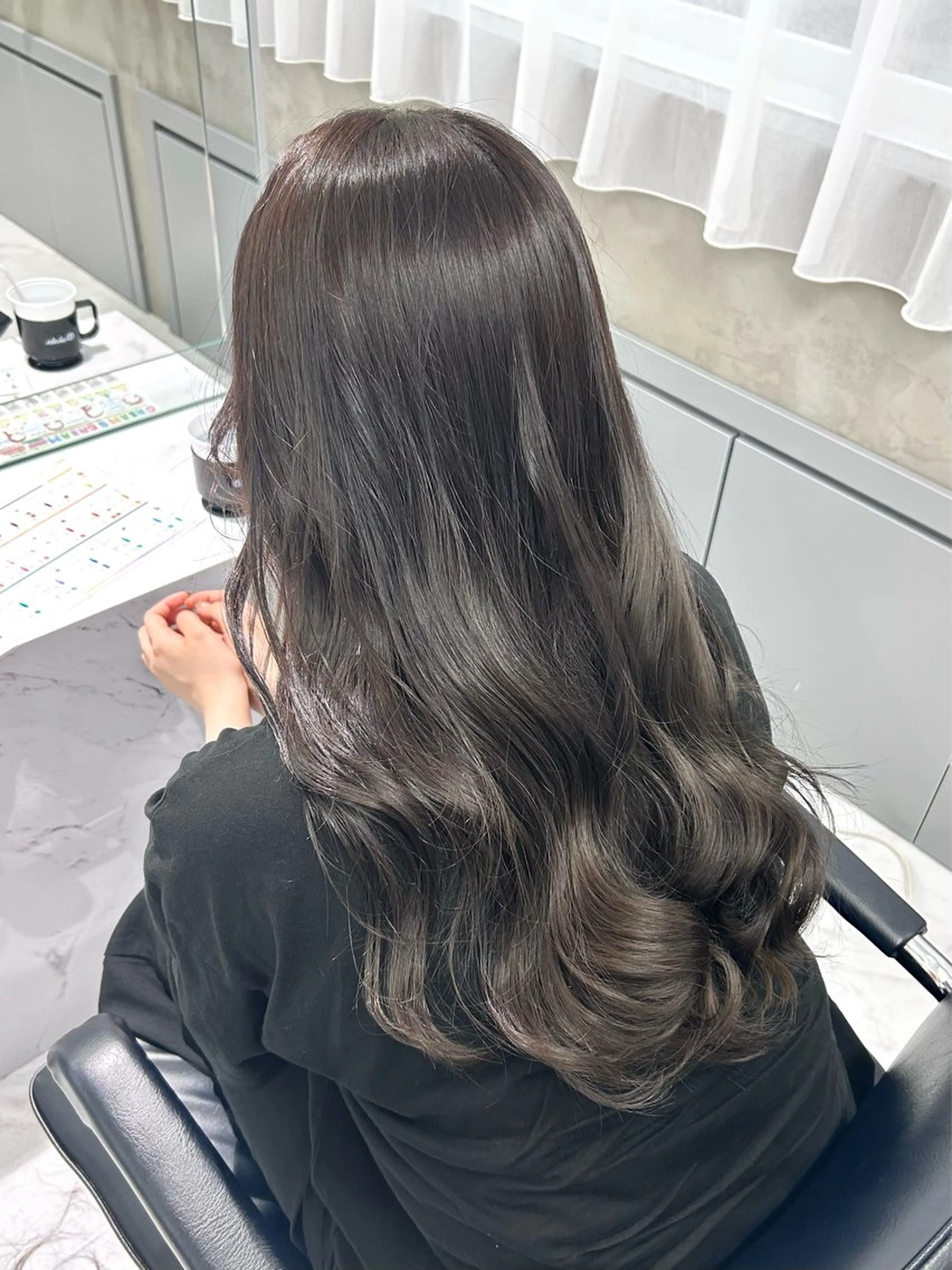 セミロング カラー グレージュ シアーグレージュ カット ヘアカラー トリートメント shizuna/平尾 /カラー/髪質改善のヘアスタイル
