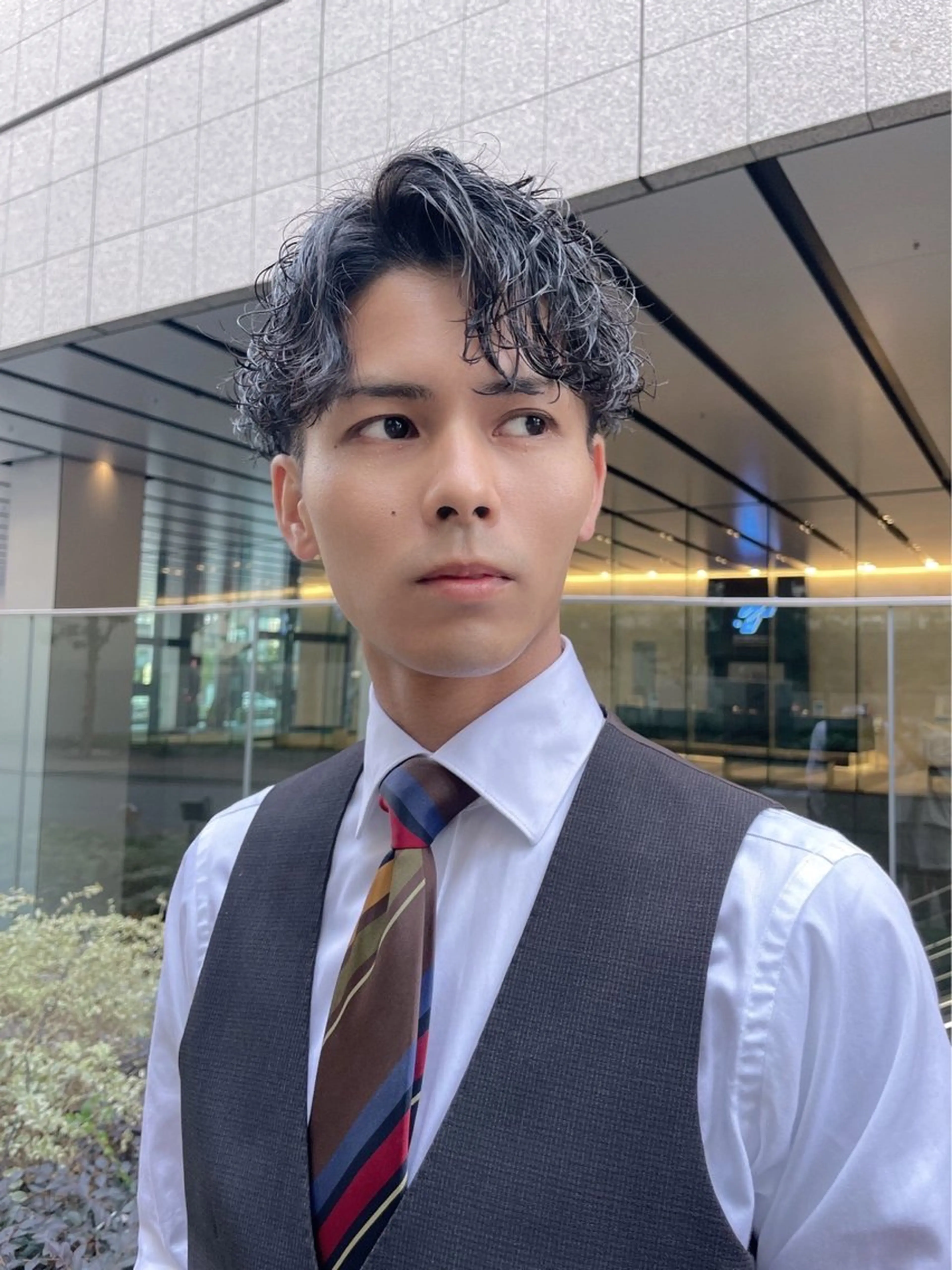 ショート カラー パーマ ヘアアレンジ メンズ ビジネス メンズパーマ メンズ特化酒井翔太 /メンズカット/名駅のヘアスタイル