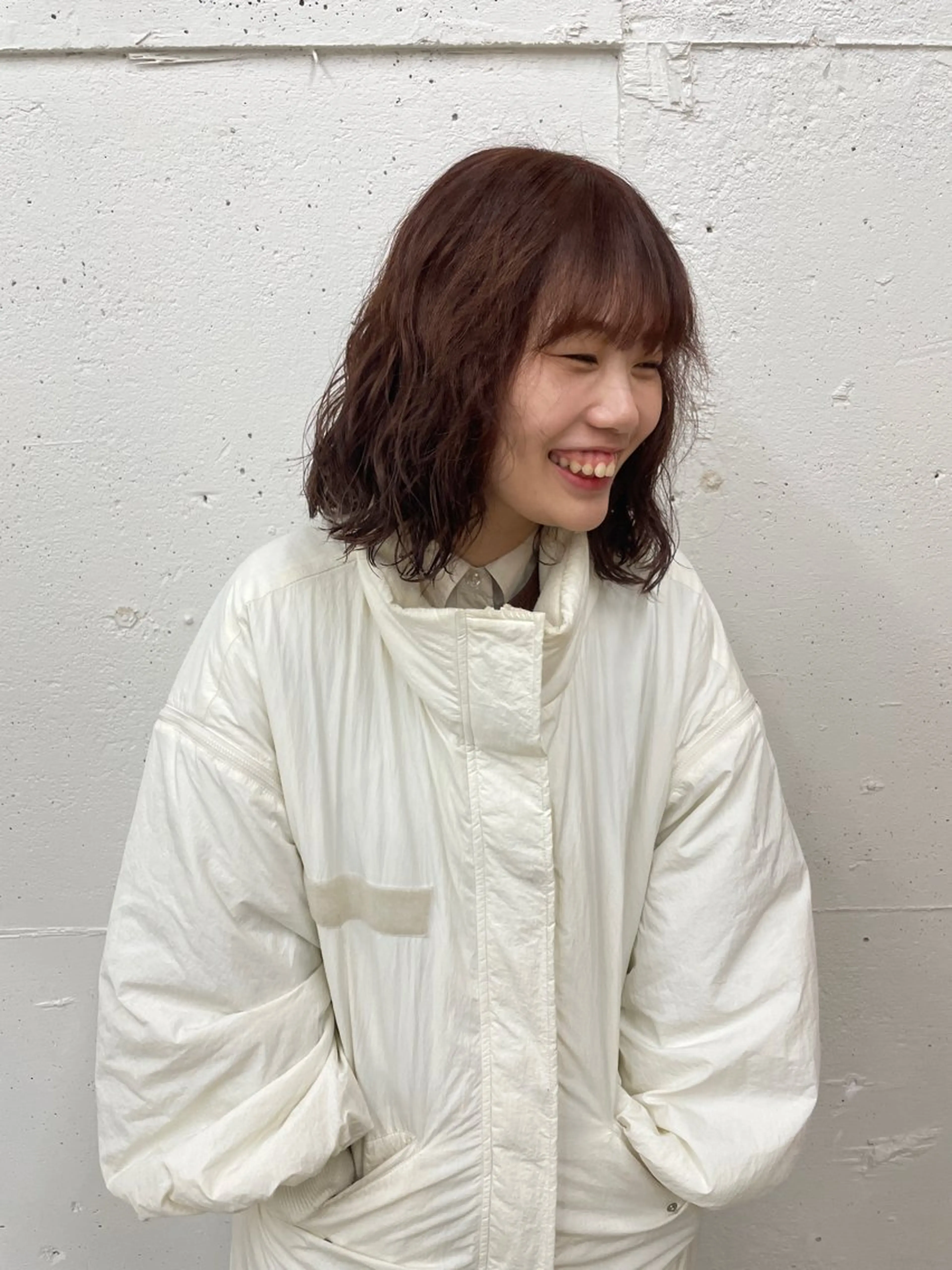 ミディアム カラー パーマ ミディアムパーマ ブラウンカラー suzu 🤍 【 grace 】のヘアスタイル