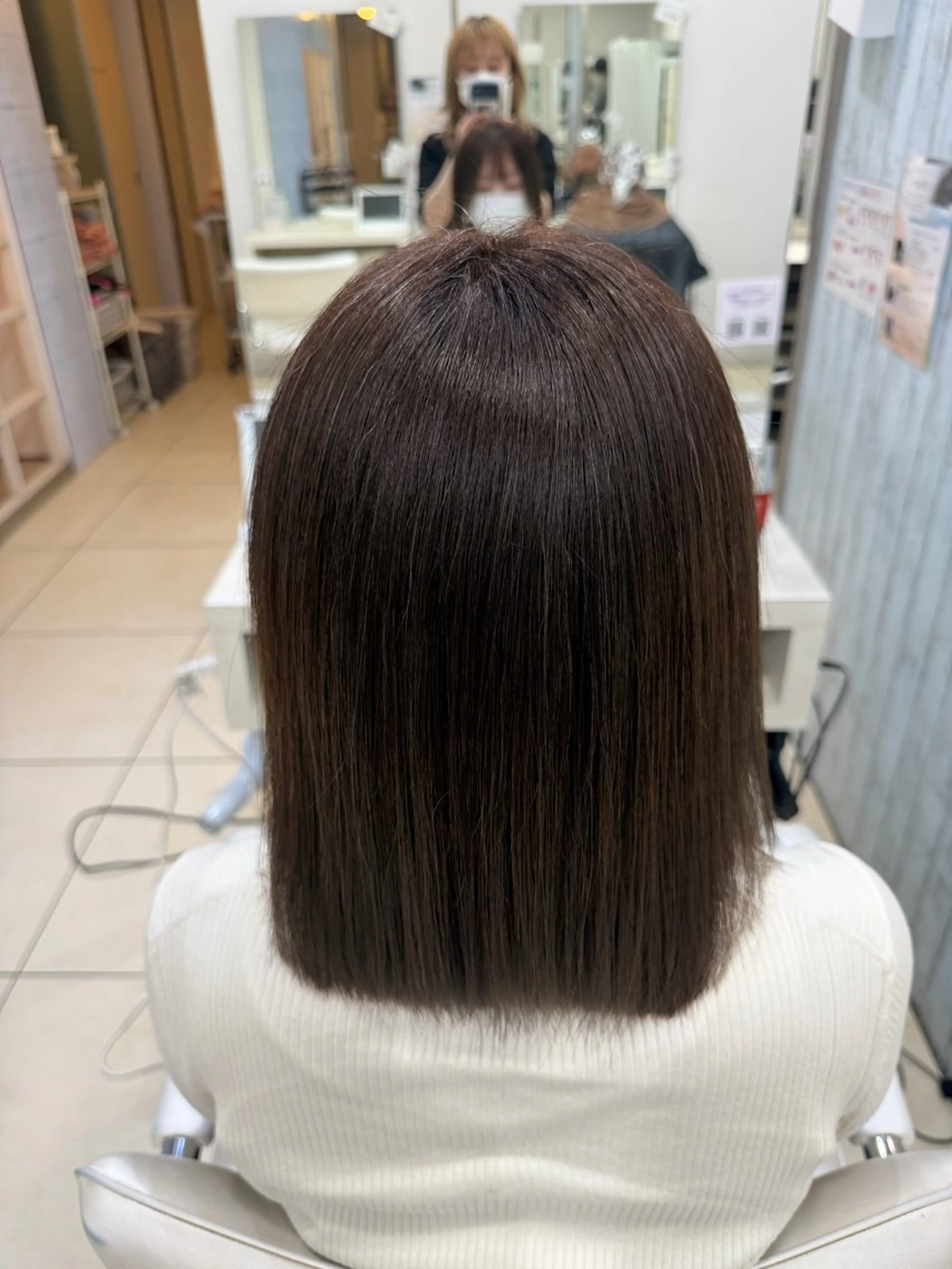 ミディアム カラー ヘアカラー トリートメント 🤎ベージュカラー/ 髪質改善/山岸🤎のヘアスタイル