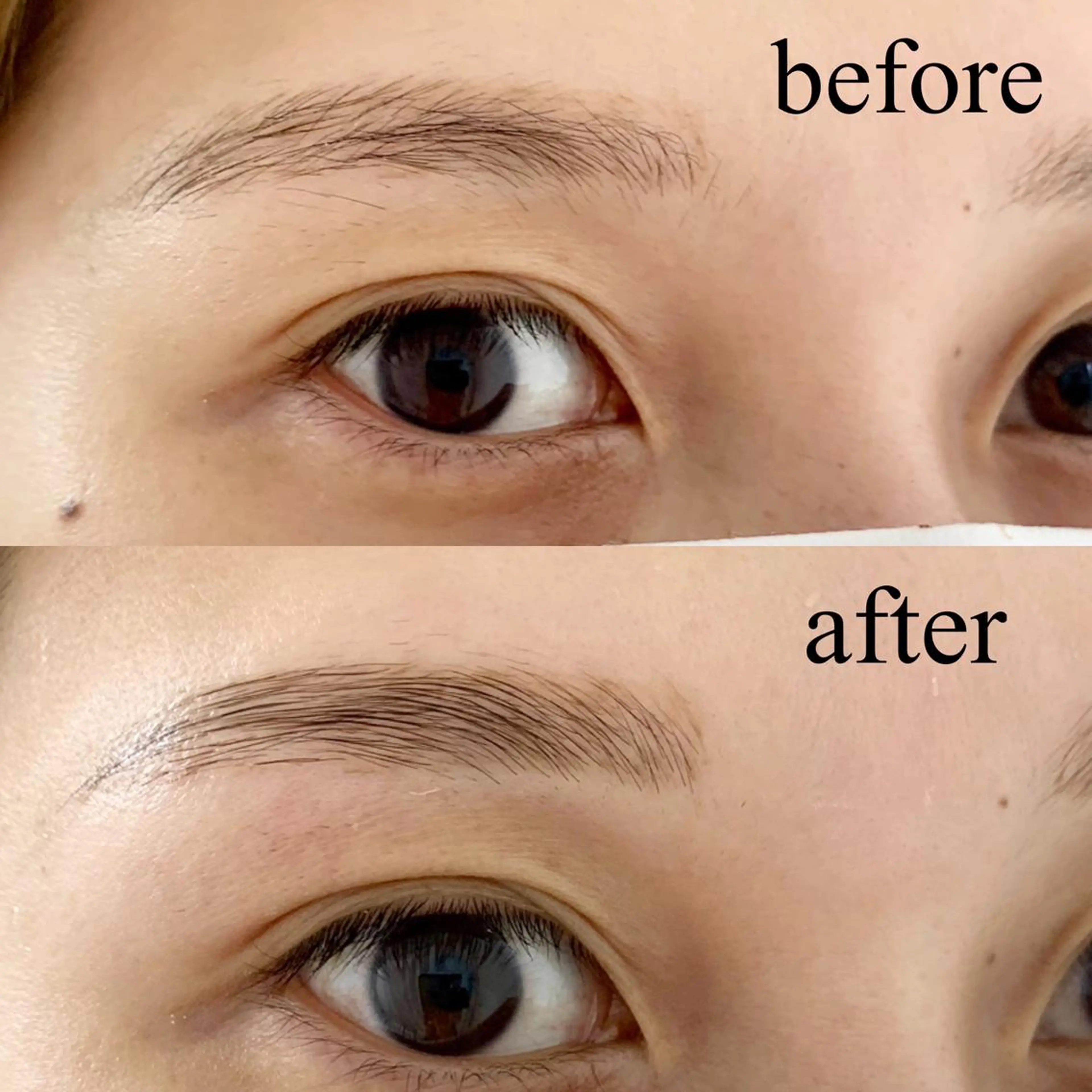 アイブロウ ハリウッドブロウリフト 眉毛ワックス脱毛 pu muのネイルデザイン