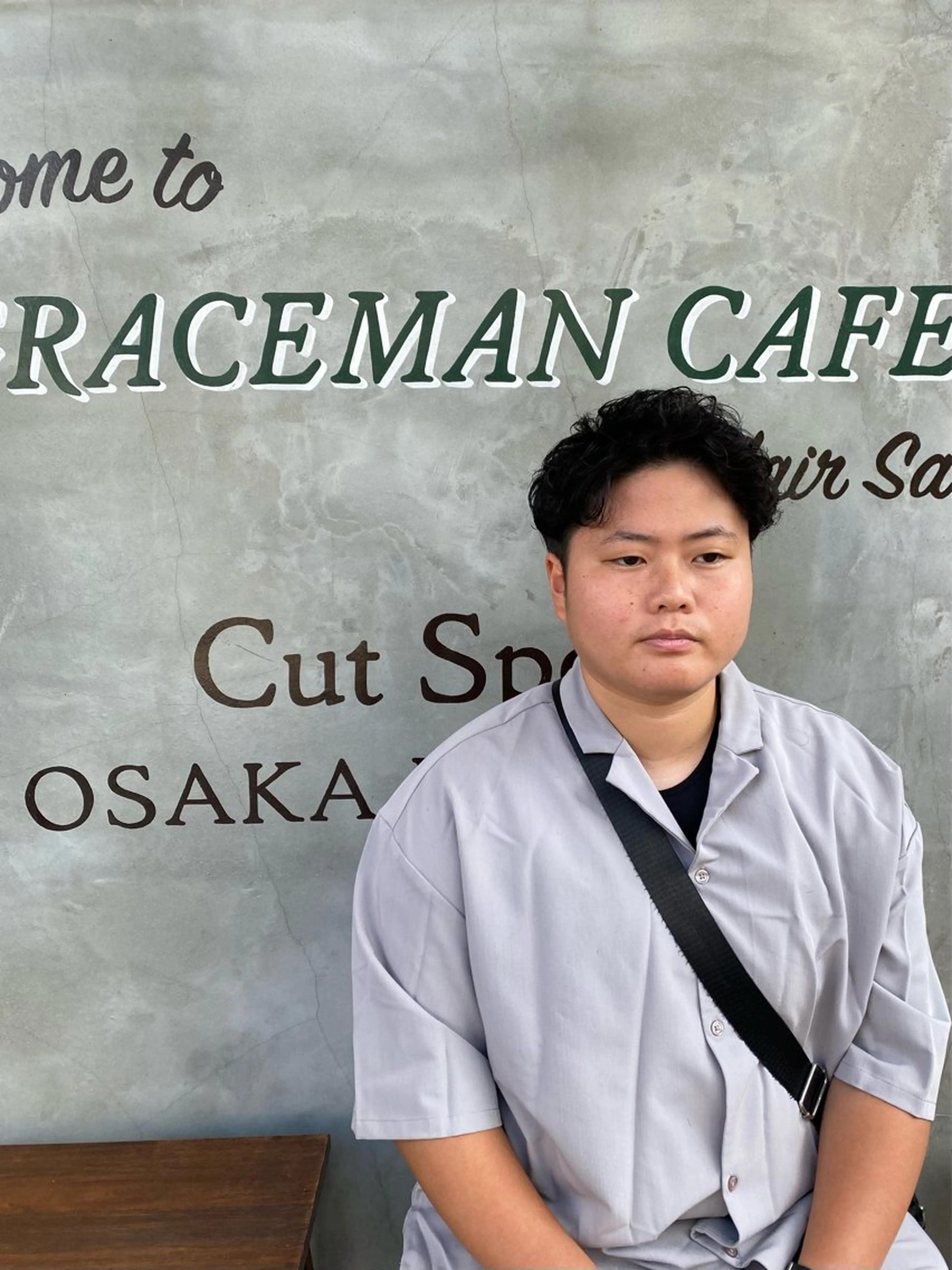 ショート パーマ メンズ アップバング メンズパーマ ツイストスパイラルパーマ スパイラルパーマ カット パーマ メンズカット/パーマ 福島区SOSOのヘアスタイル