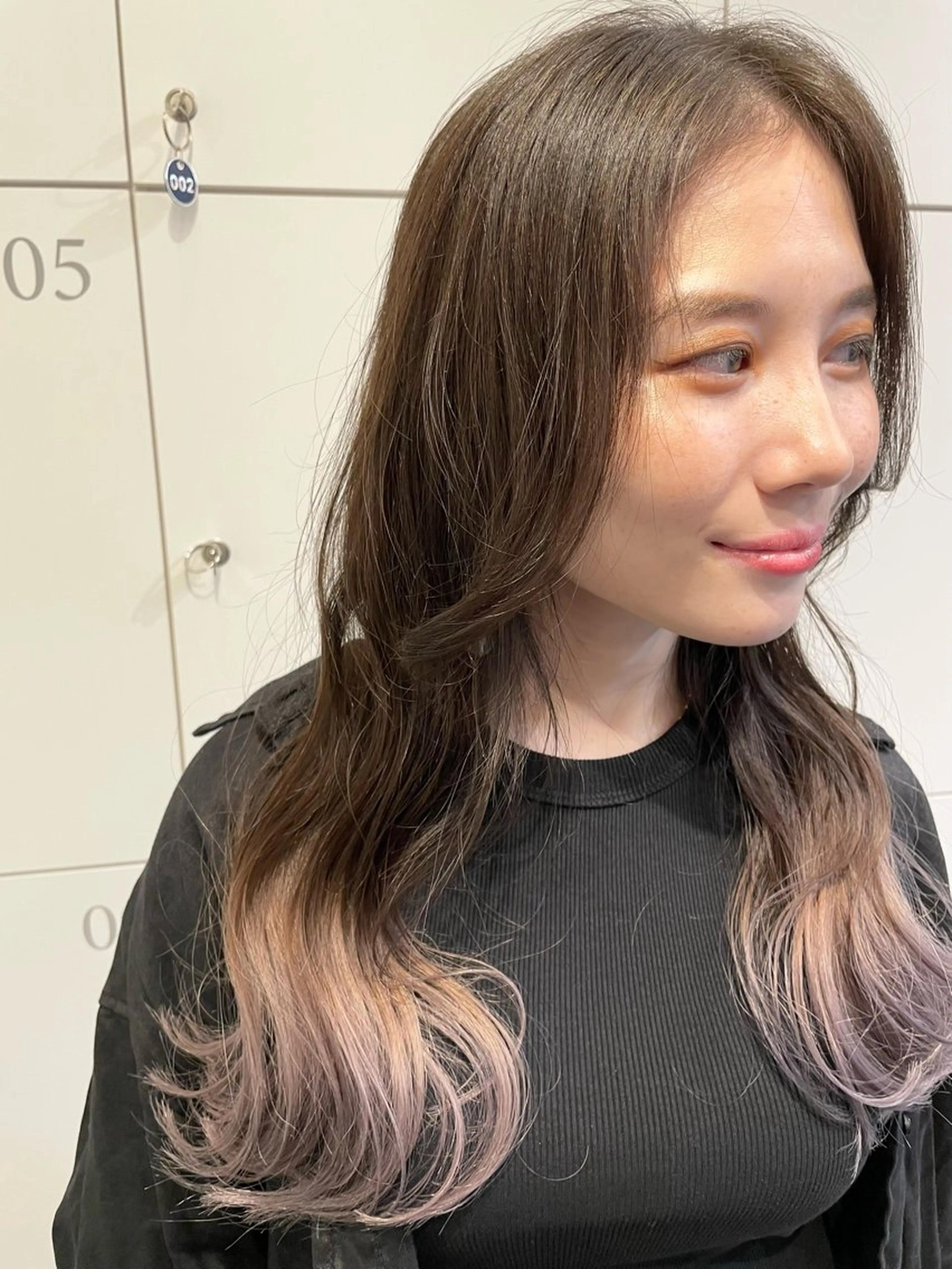 セミロング カラー 小川 舜人のヘアスタイル