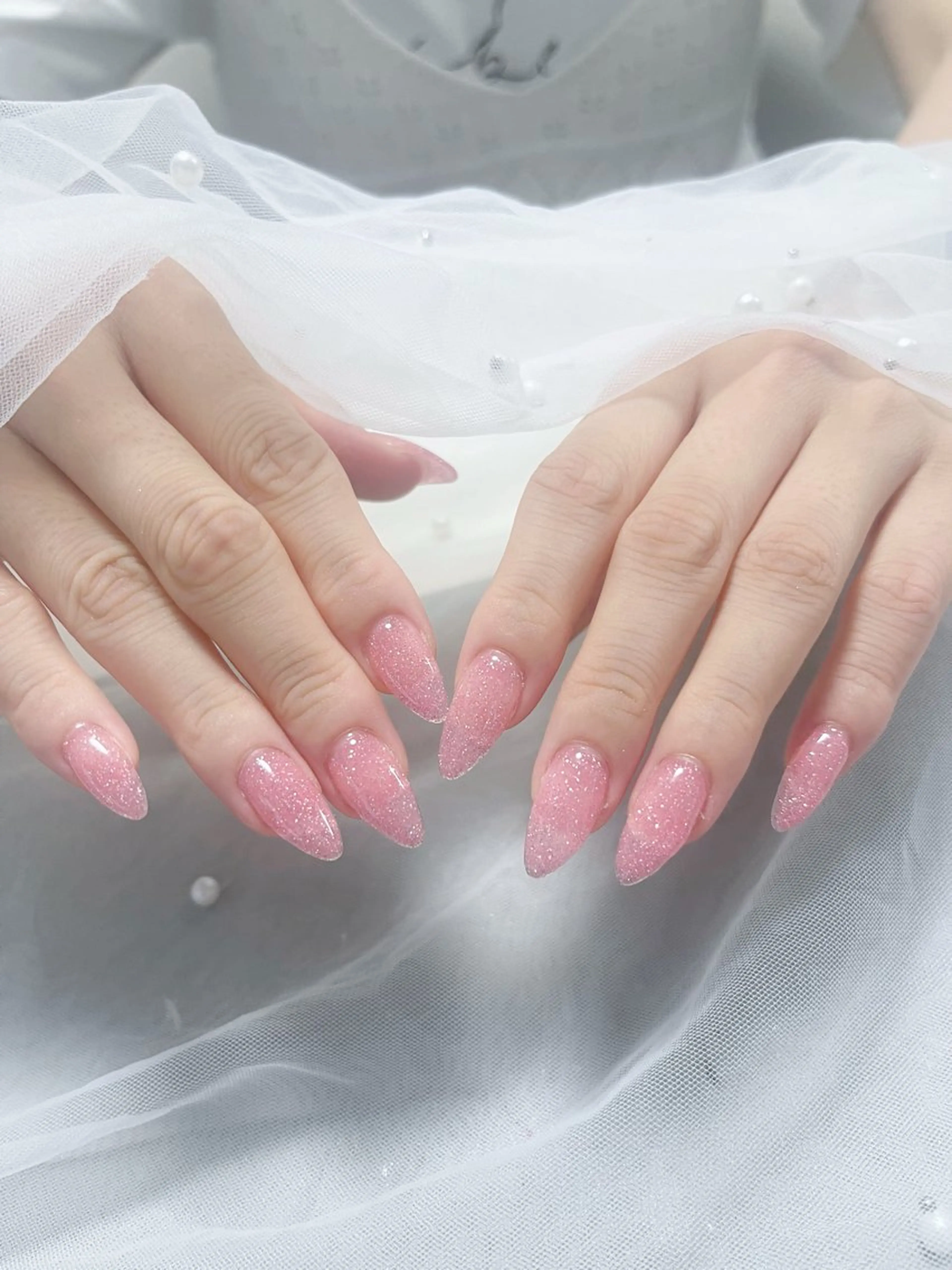 ネイル オーロラネイル クリアネイル フラッシュネイル ジェルネイル グラデーション ハンドネイル Amee Nail Salonのネイルデザイン