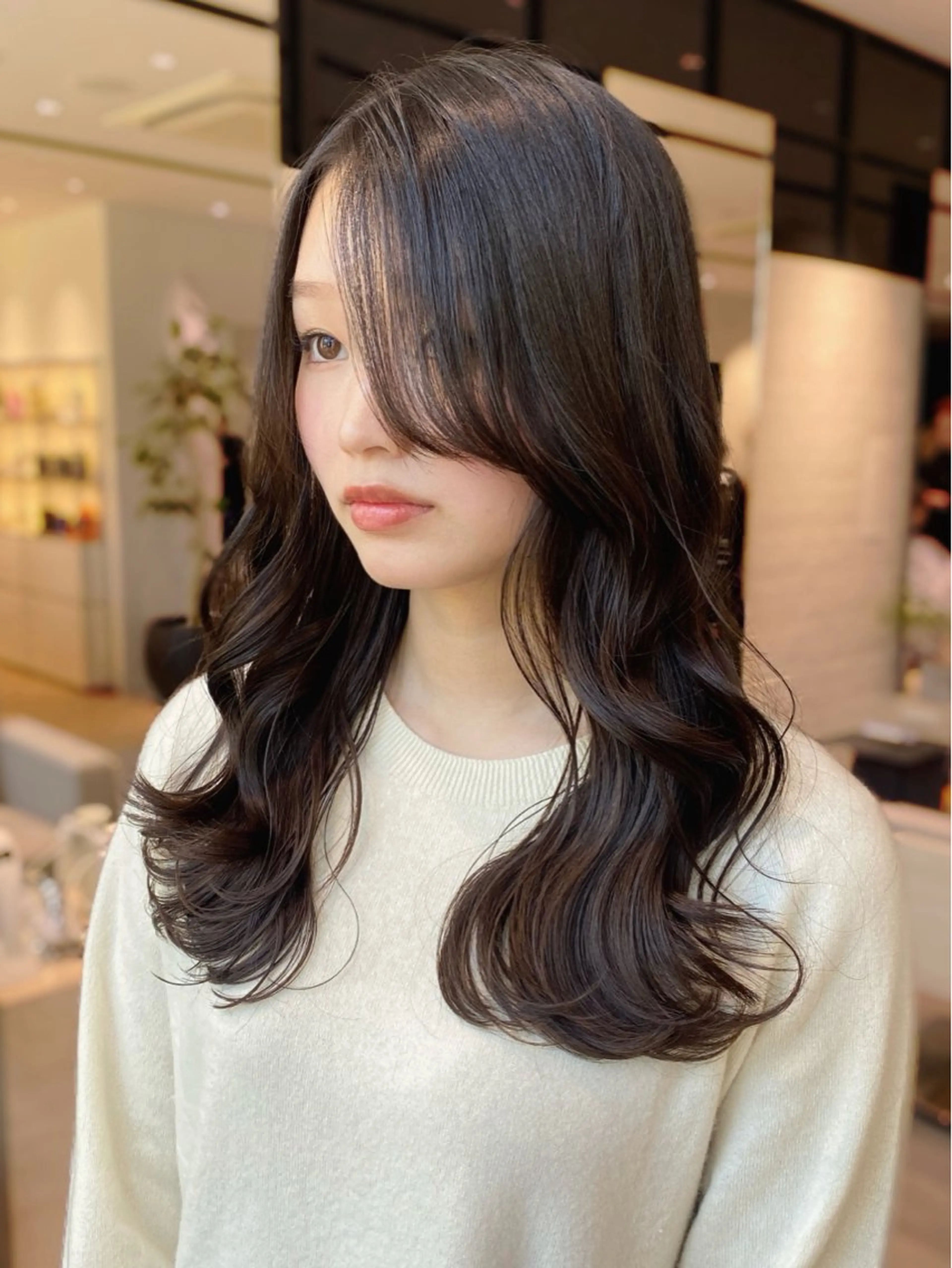 セミロング カラー カット ヘアカラー 銀座/韓国レイヤー/ 艶カラー🍓原田侑依のヘアスタイル