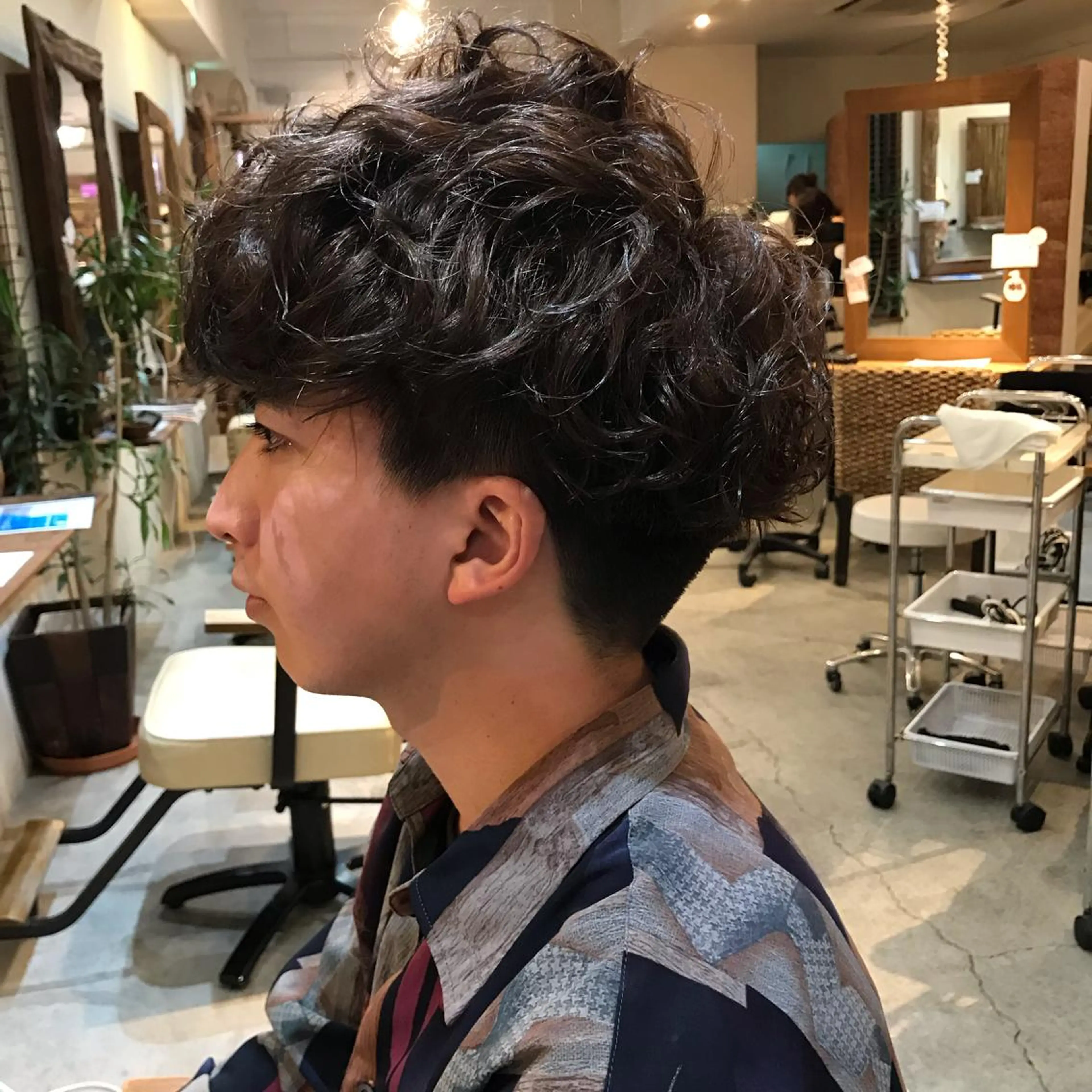 ショート カラー パーマ メンズ ニュアンスパーマ/ レイヤー/茶屋町のヘアスタイル