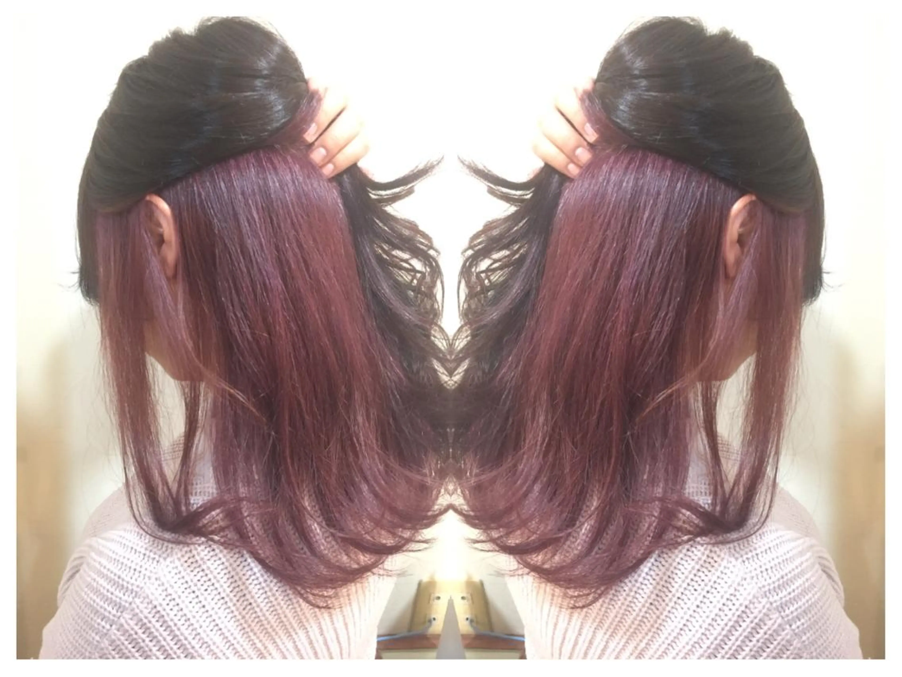 ミディアム カラー インナーカラー ラベンダーカラー ピンクカラー ピンクラベンダー ヘアカラー 髪質改善/痛ませ ないカラー/西村航大のヘアスタイル