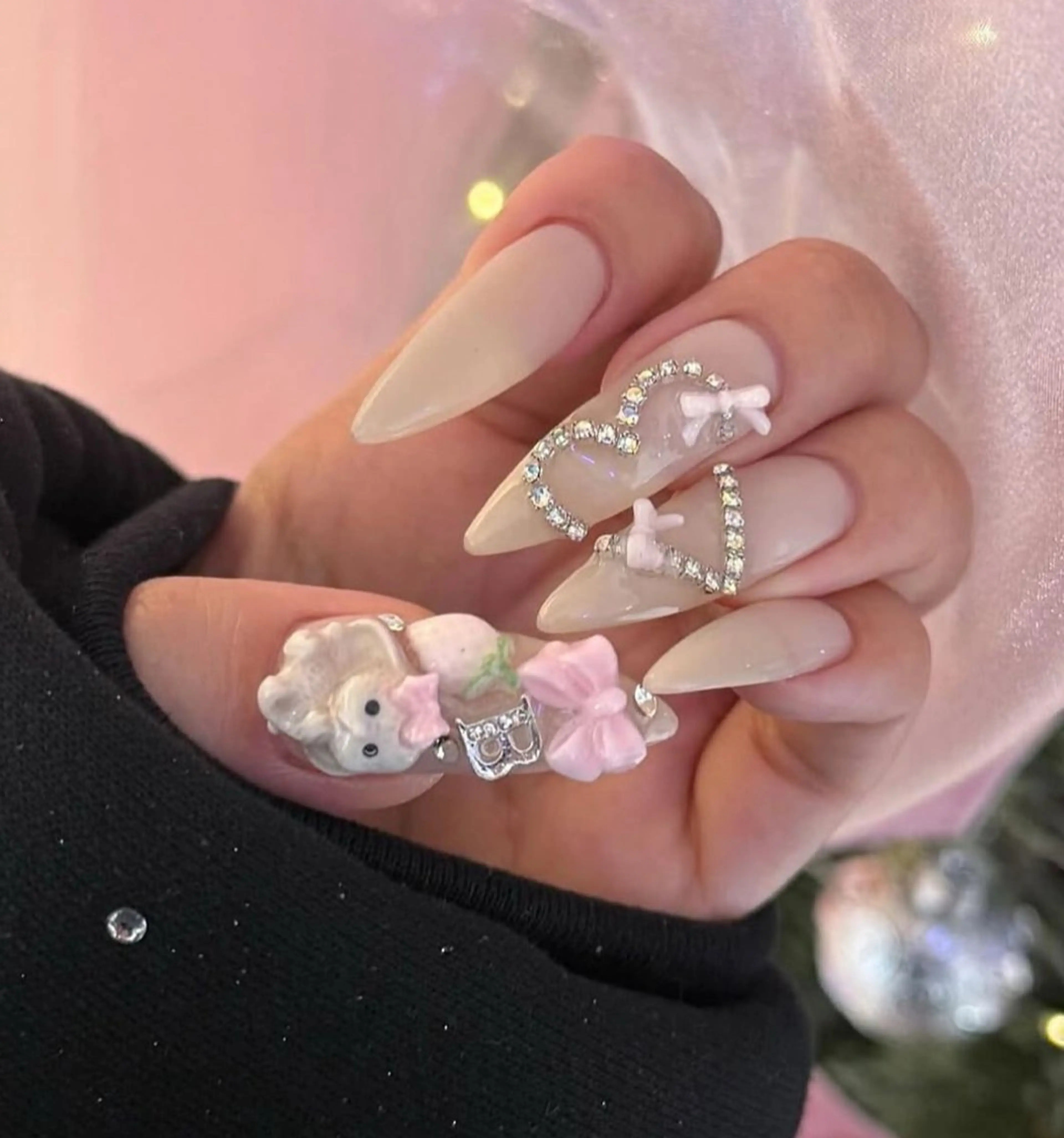 ネイル アートネイル 長さ出し ジェルネイル マグネットネイル ニュアンスネイル Kanao_ CloudyChanのネイルデザイン