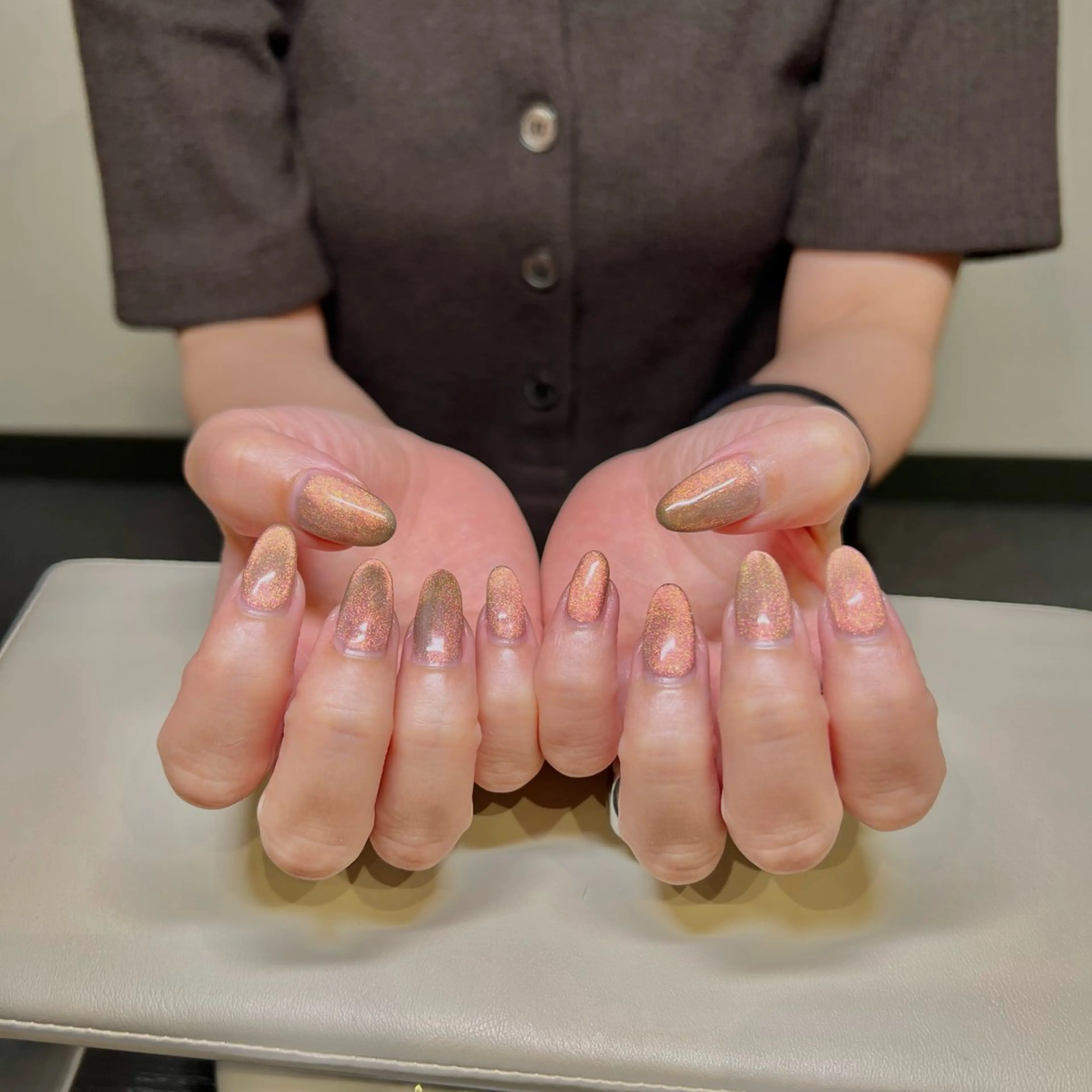 ネイル ブラウン グリーン マグネットネイル ピンク i Ayakaのネイルデザイン