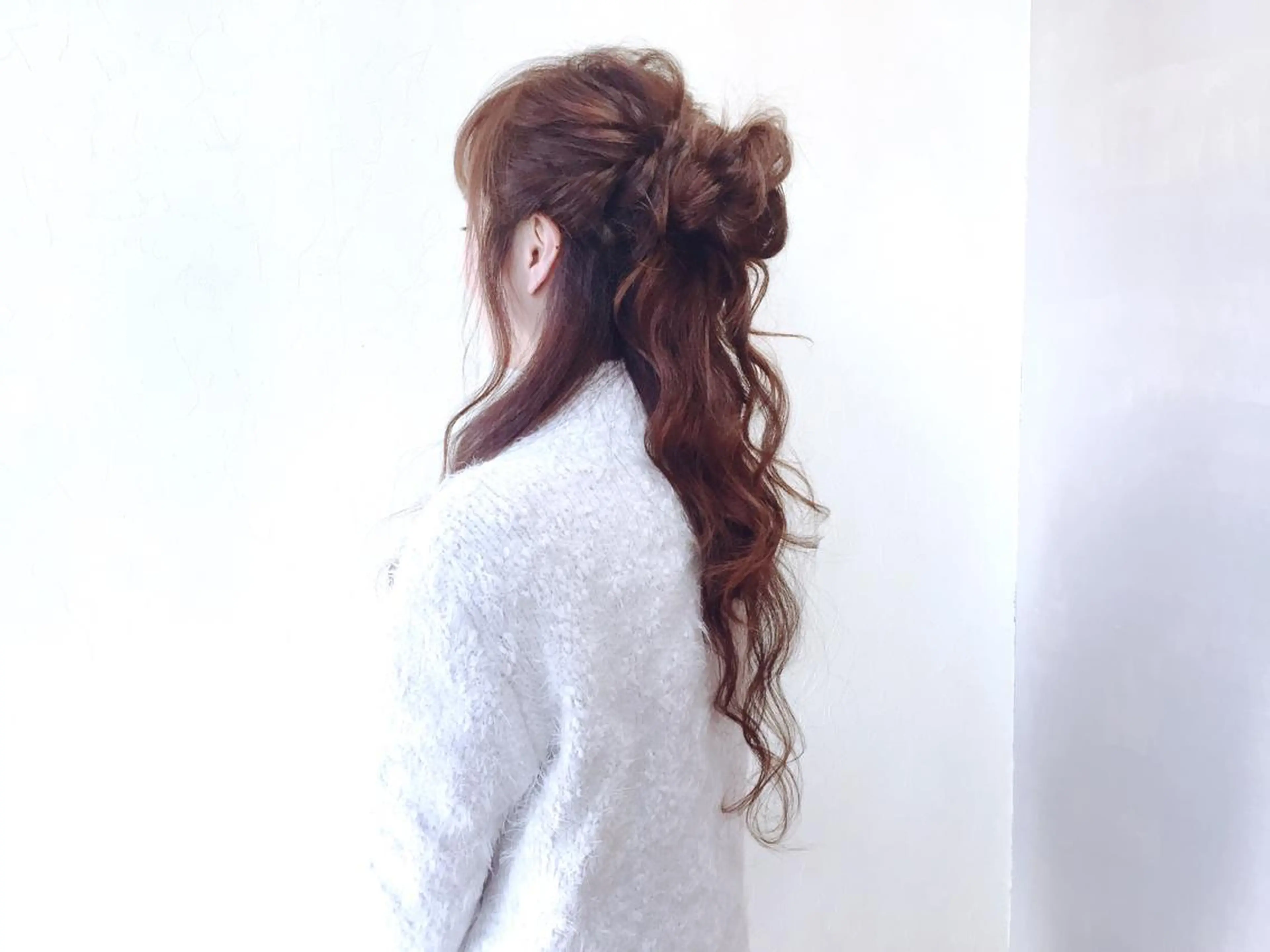 ミディアム セミロング ロング ヘアアレンジ 簡単アレンジ nike にけのヘアスタイル