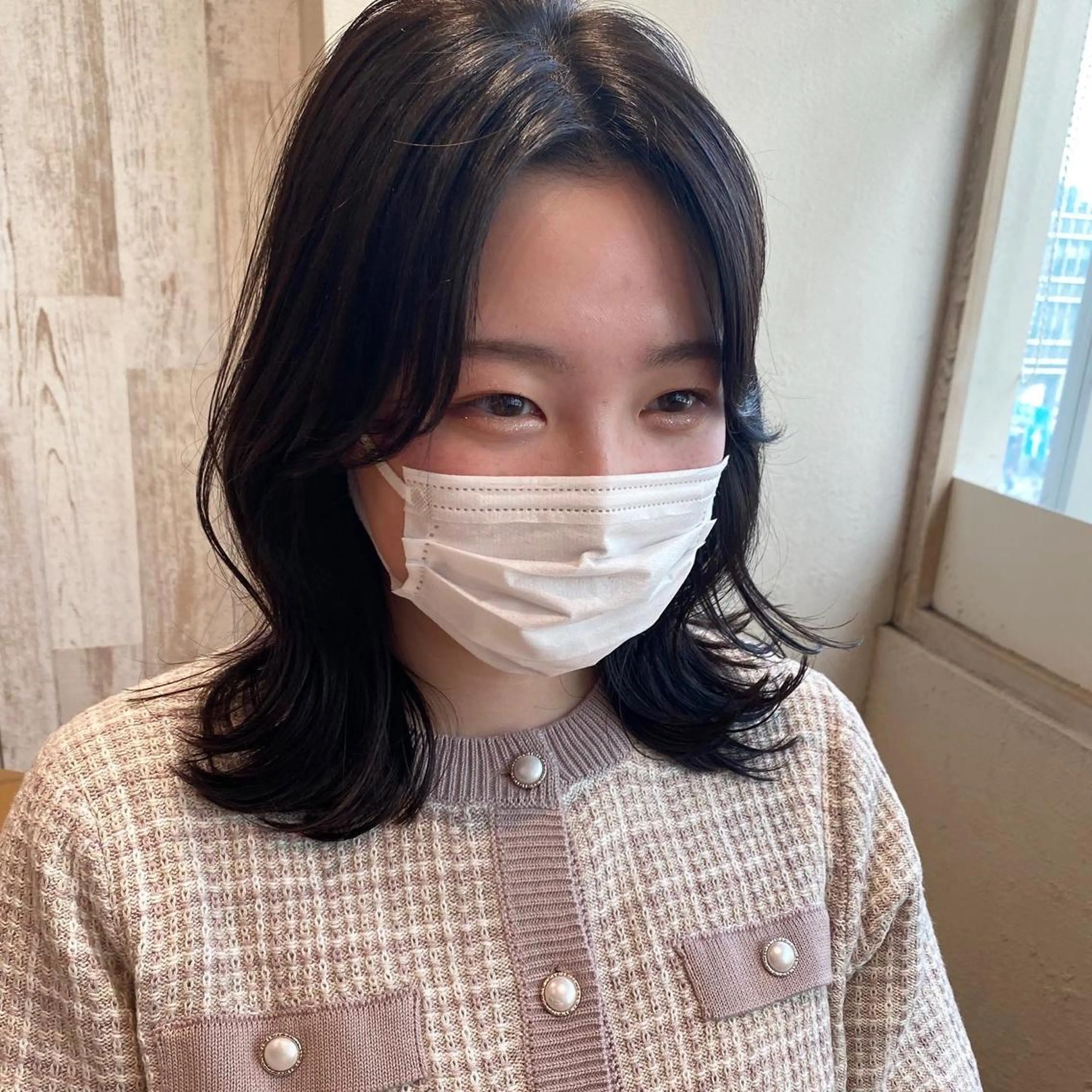 ミディアム くびれヘア 顔周り/くびれヘア 韓国ヘア💕風間るなのヘアスタイル