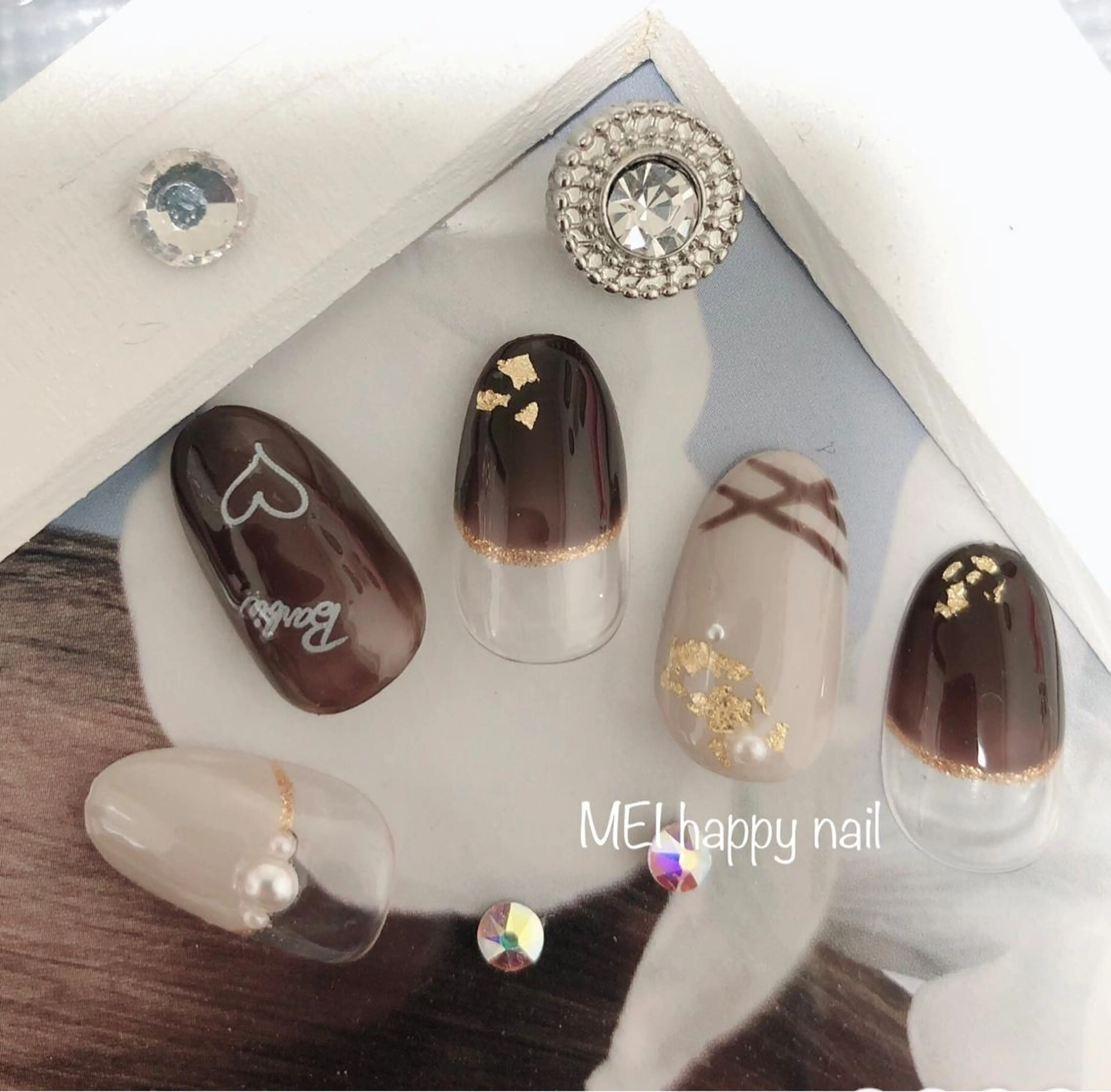 ネイル バレンタイン 北浦和 自爪育成ケアのネイルデザイン