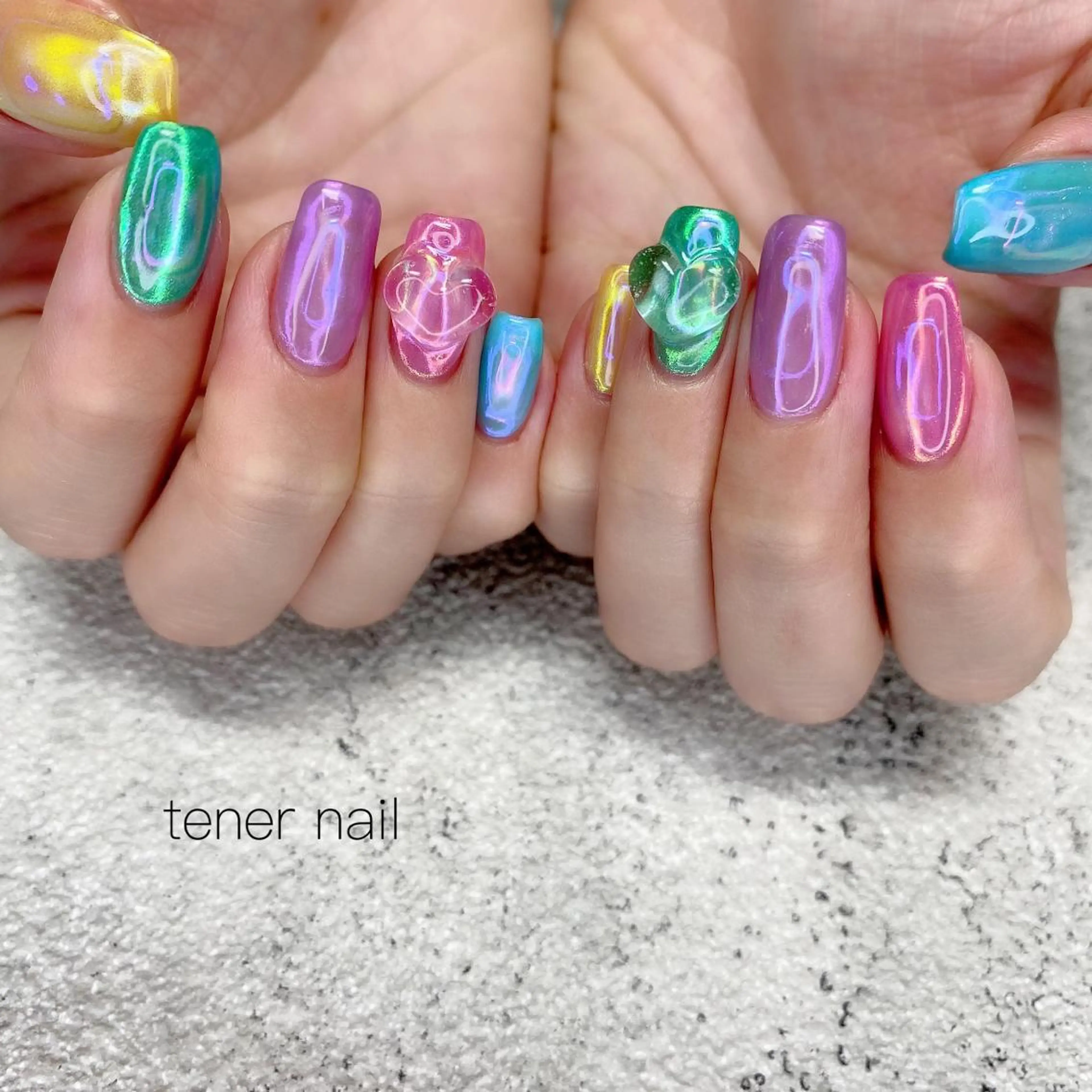 ネイル 氷ネイル・うるうるネイル テネルネイル tener nailのネイルデザイン