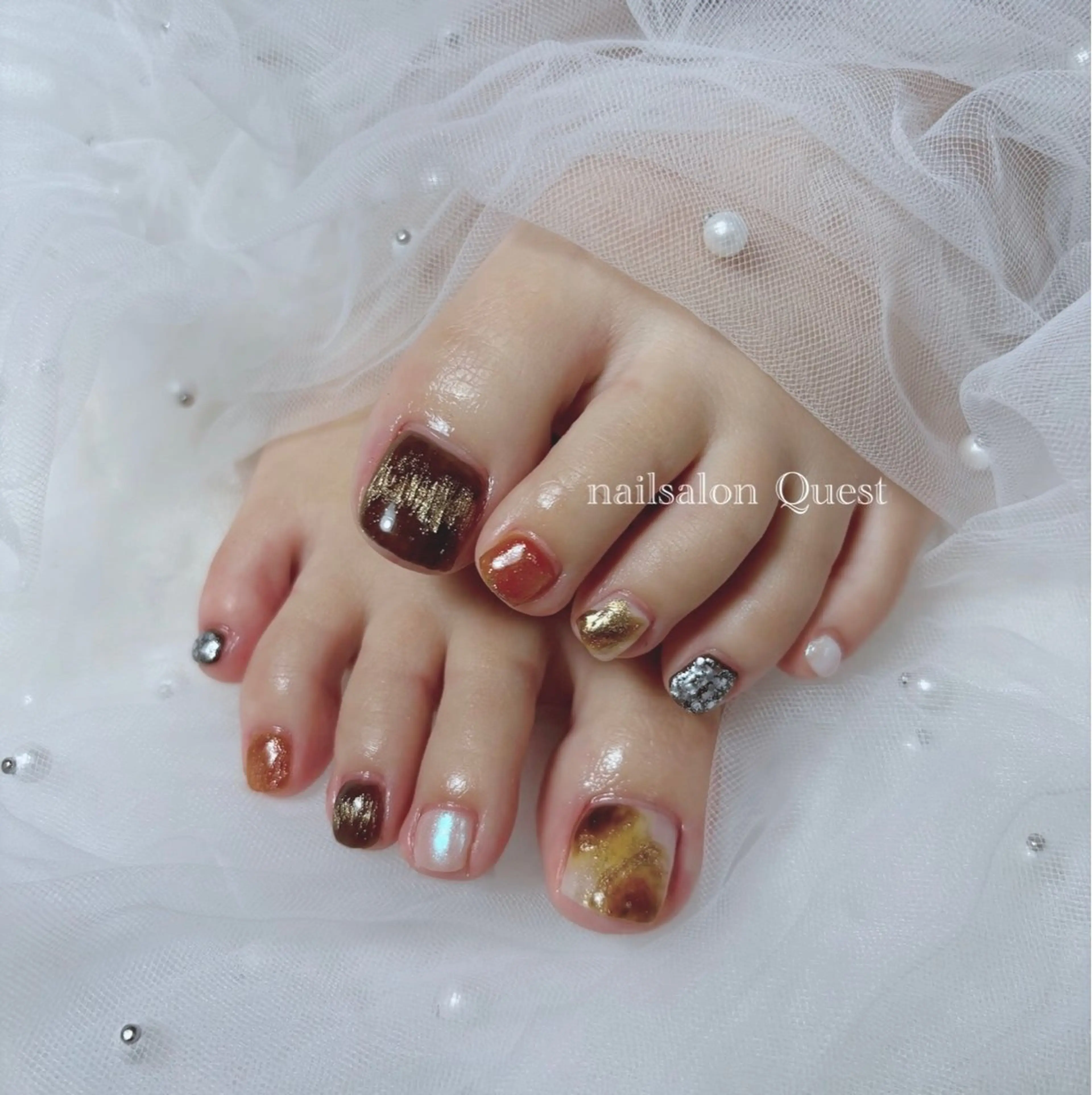 ネイル ニュアンスネイル フットネイル nailsalon Questのネイルデザイン