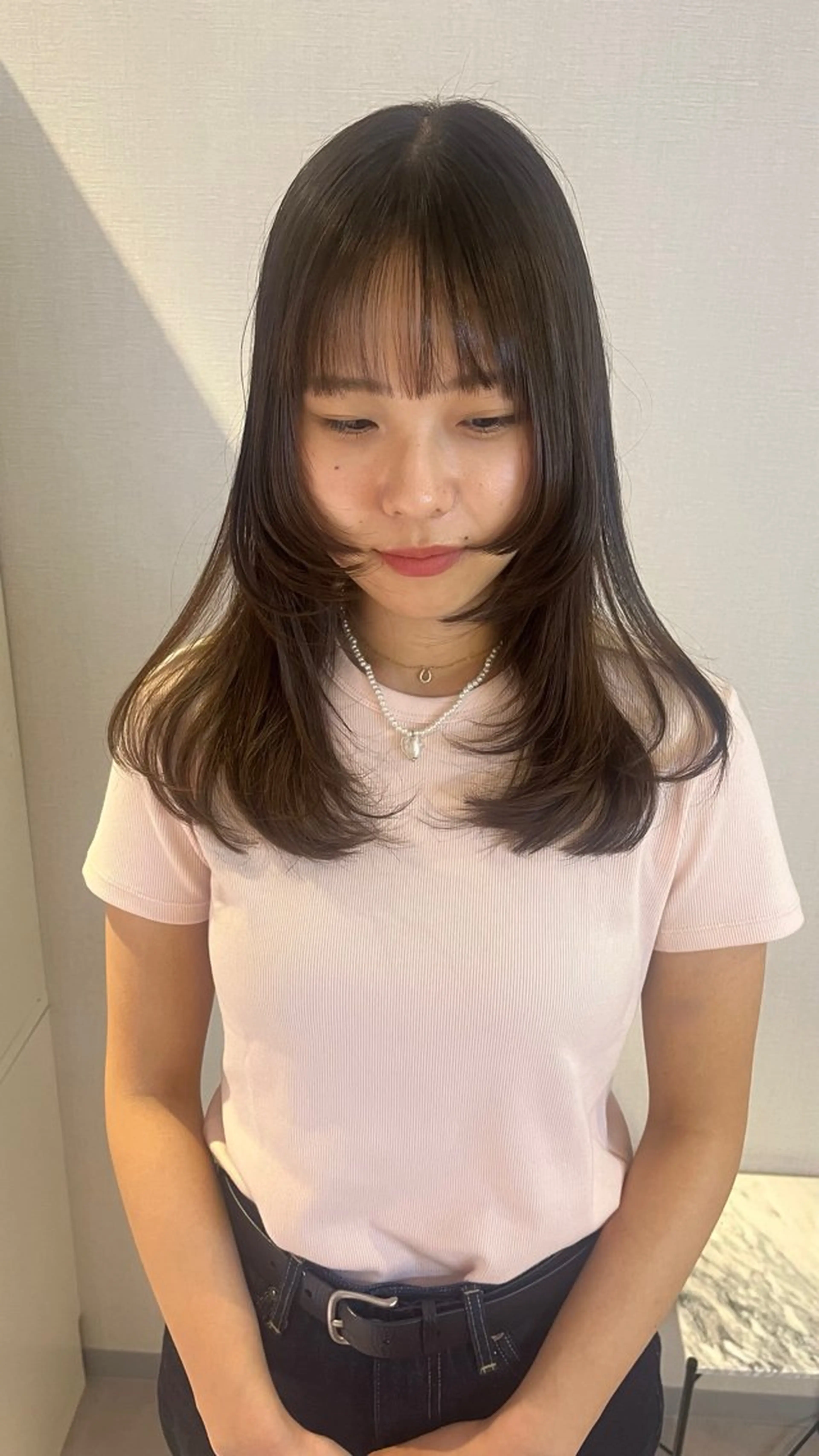 セミロング カラー 顔まわりレイヤー レイヤーカット 長沼ゆうか /レイヤーカットのヘアスタイル