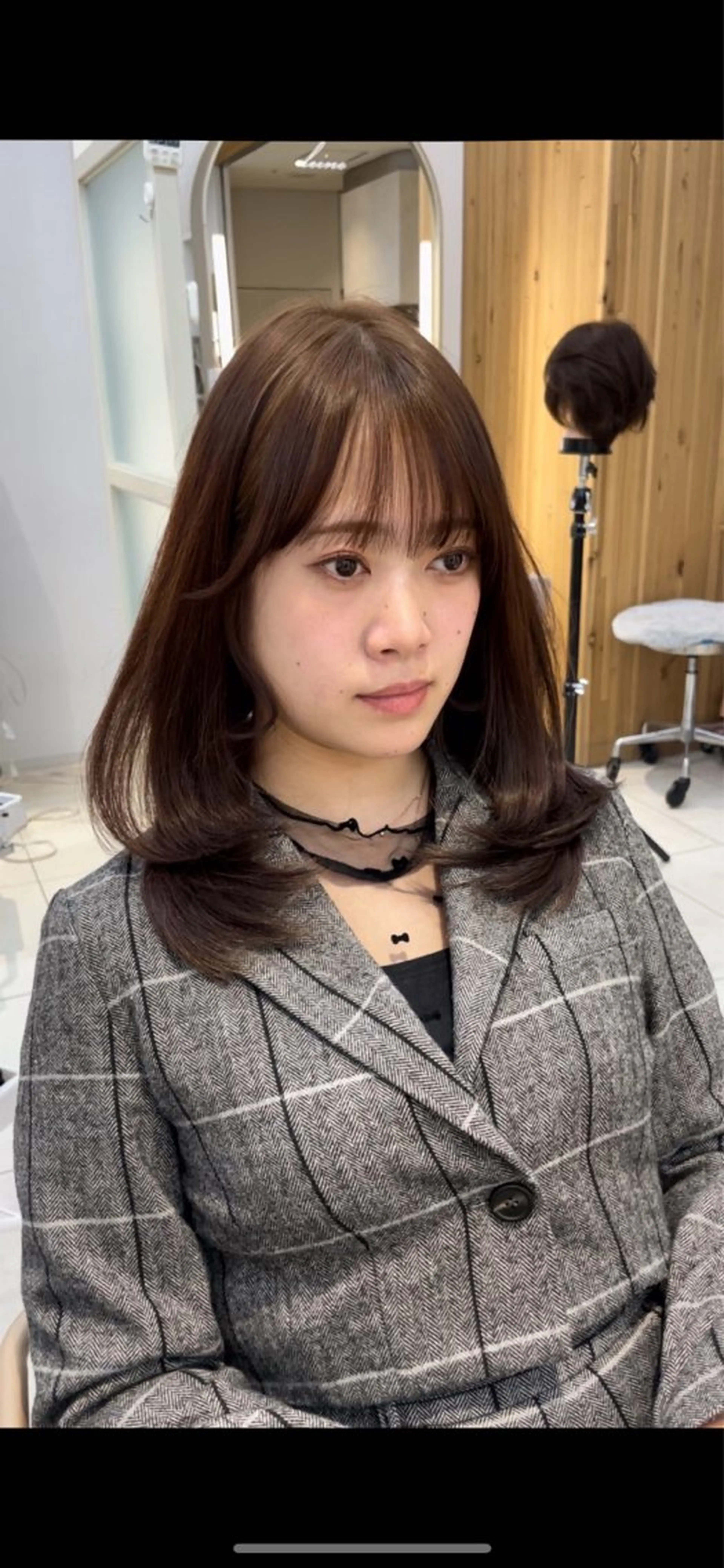 ミディアム カット ヘアカラー トリートメント レイヤー/顔周り /韓国ヘア/TAKUのヘアスタイル