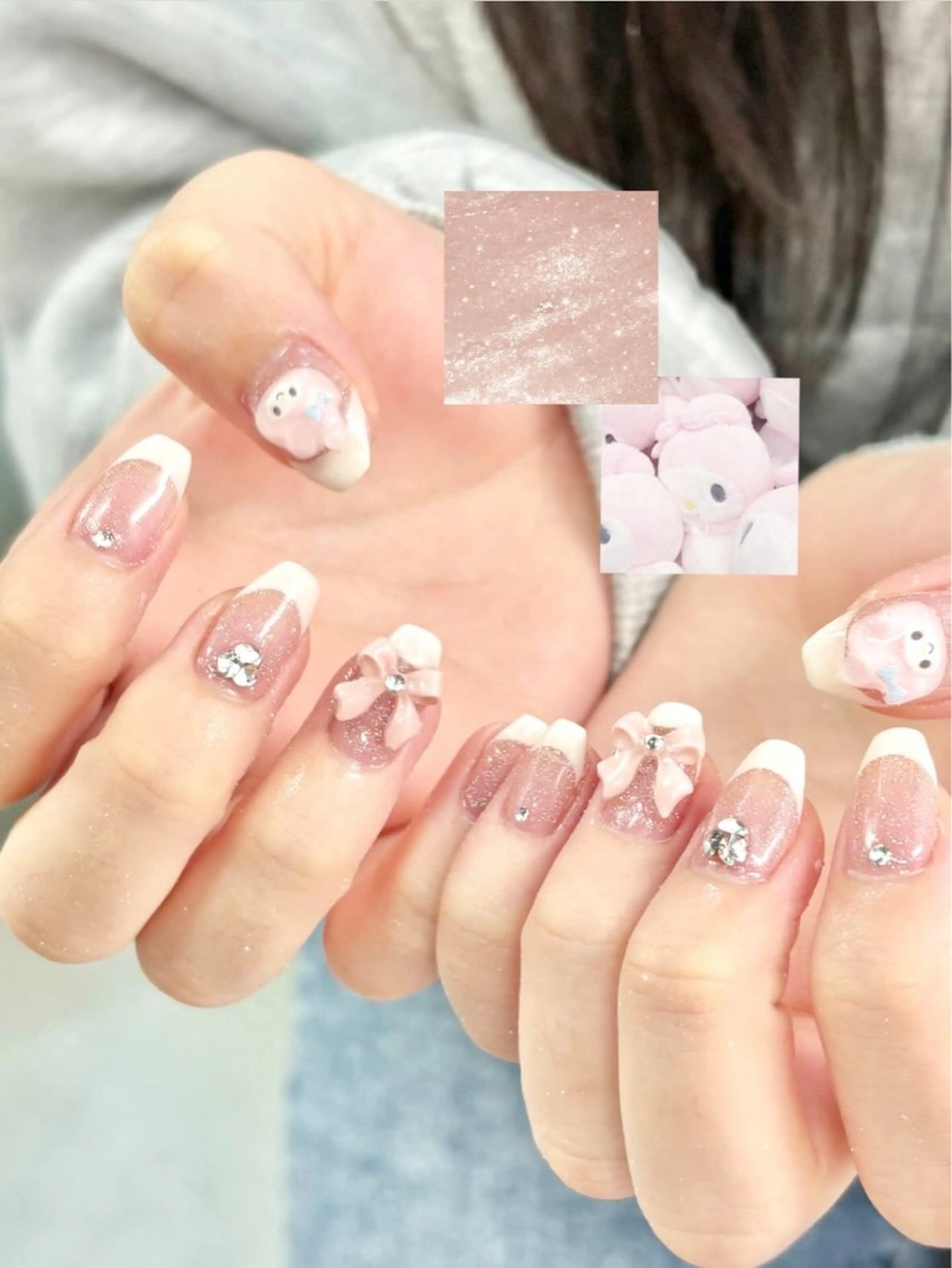 ネイル アートネイル フラッシュネイル フレンチネイル 持ち込み ハンドネイル フットネイル Nailsalon mui.所属・中家 亜紗子のネイルデザイン