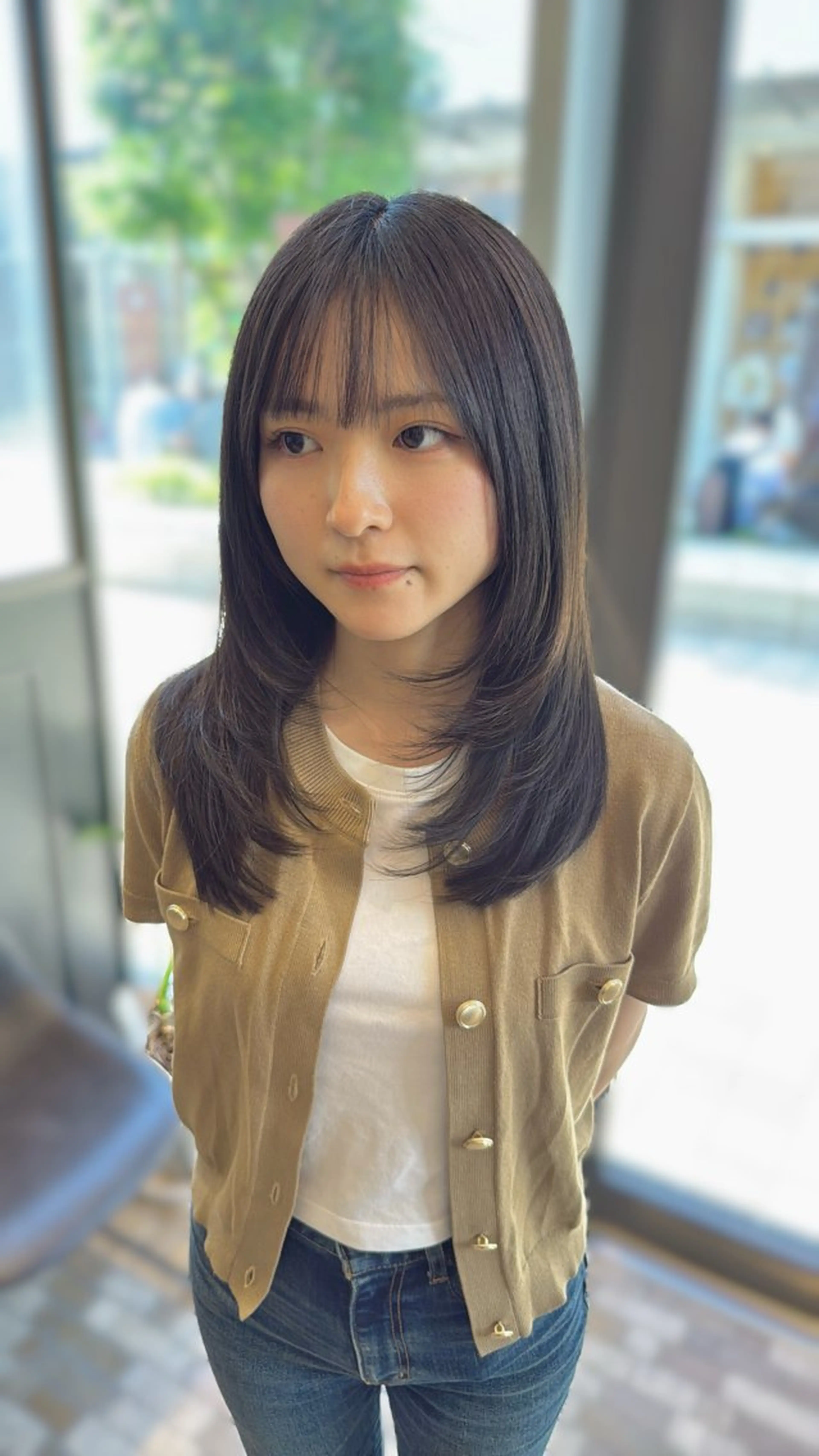 セミロング カット ヘアカラー レイヤーカット /momocaのヘアスタイル
