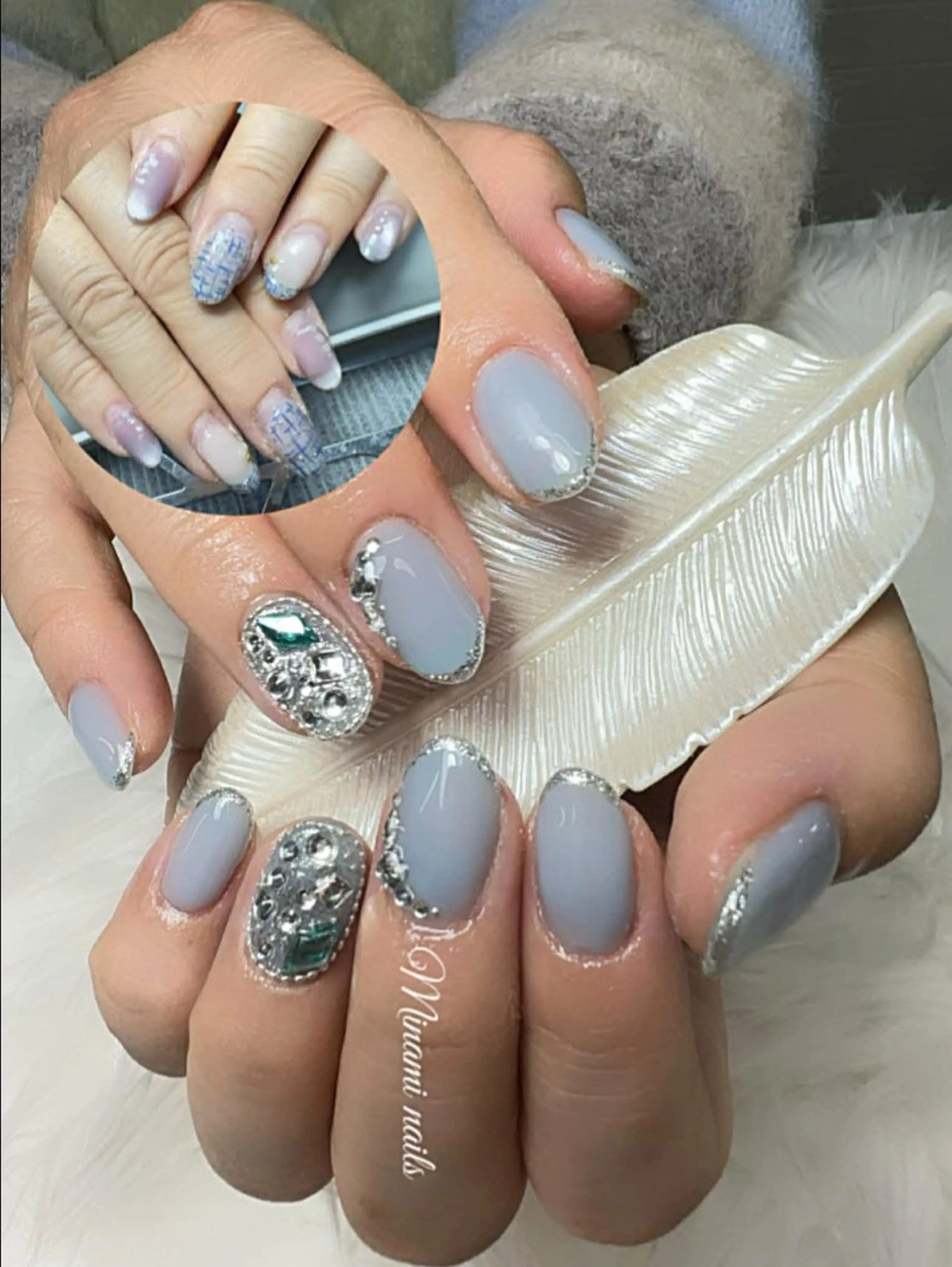 ネイル アートネイル オーロラネイル ガーリー キラキラネイル 韓国ネイル ハンドネイル Minami Nailsのネイルデザイン