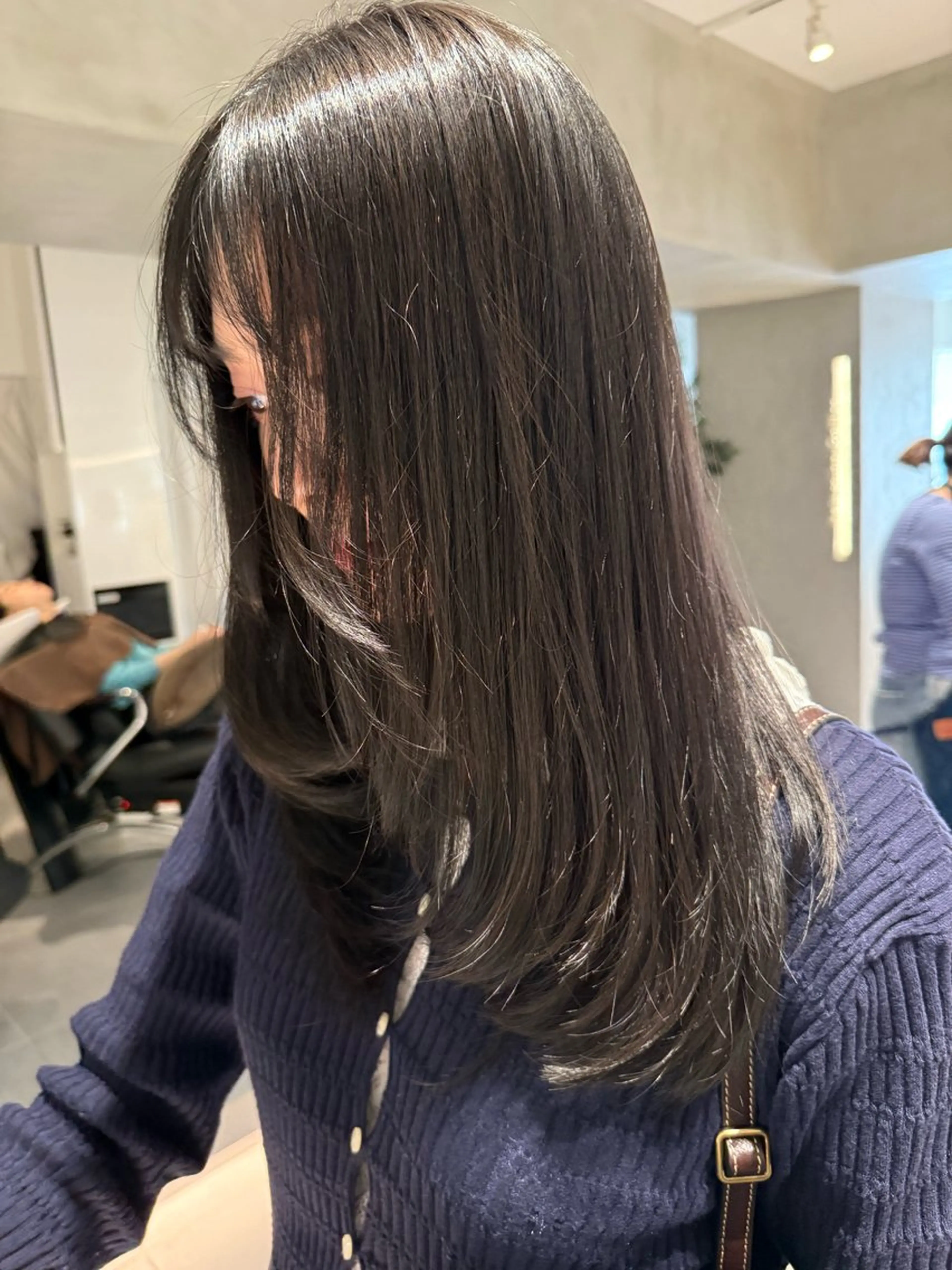 ロング カラー ヘアアレンジ 韓国風ヘア レイヤーカット カット ヘアカラー オリーブ透明感カラー 表参道/MIKUのヘアスタイル