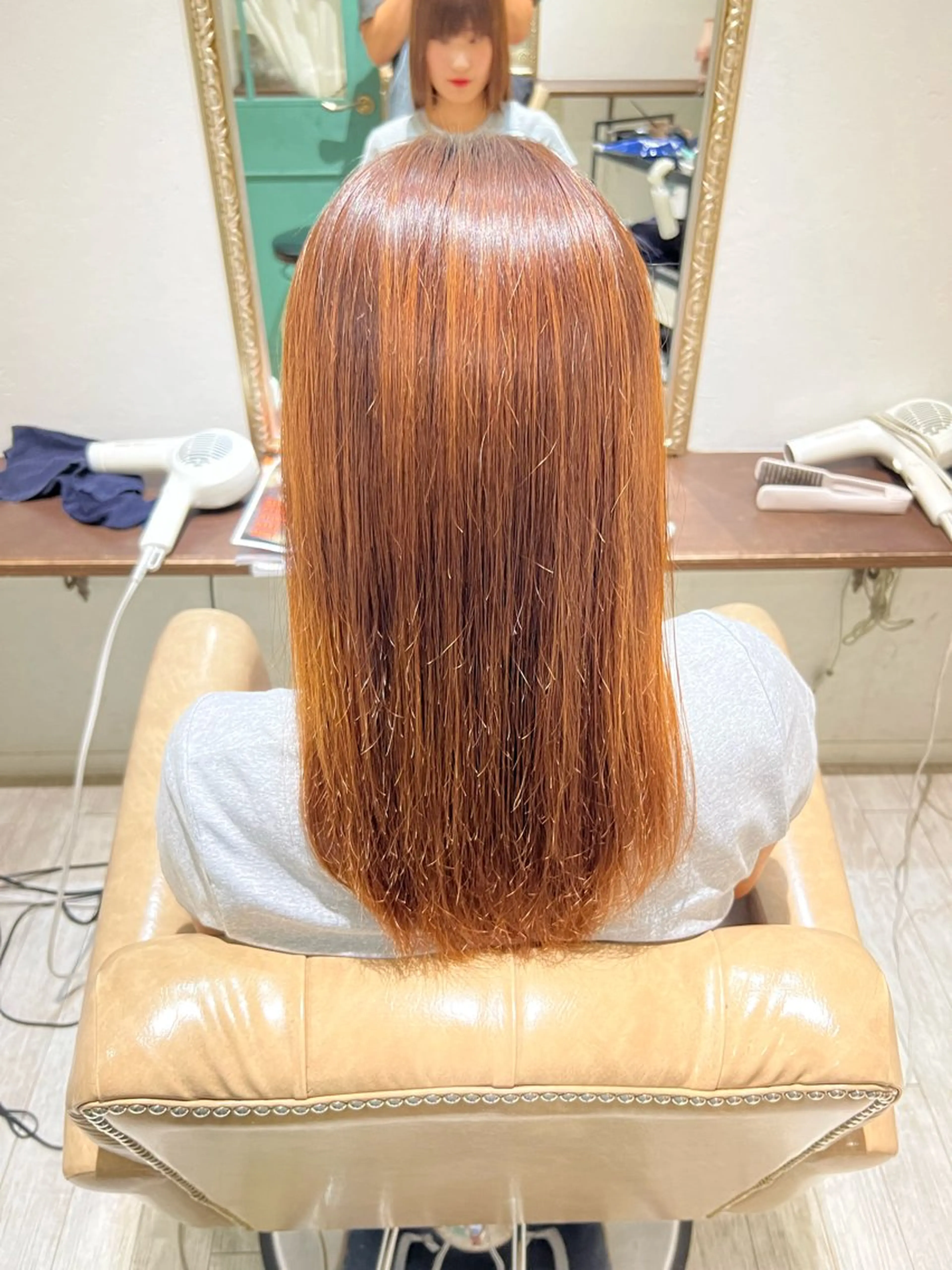 ロング パーマ 酸性ストレート ストレートパーマ PON　ハイトーン ショートカット心斎橋のヘアスタイル