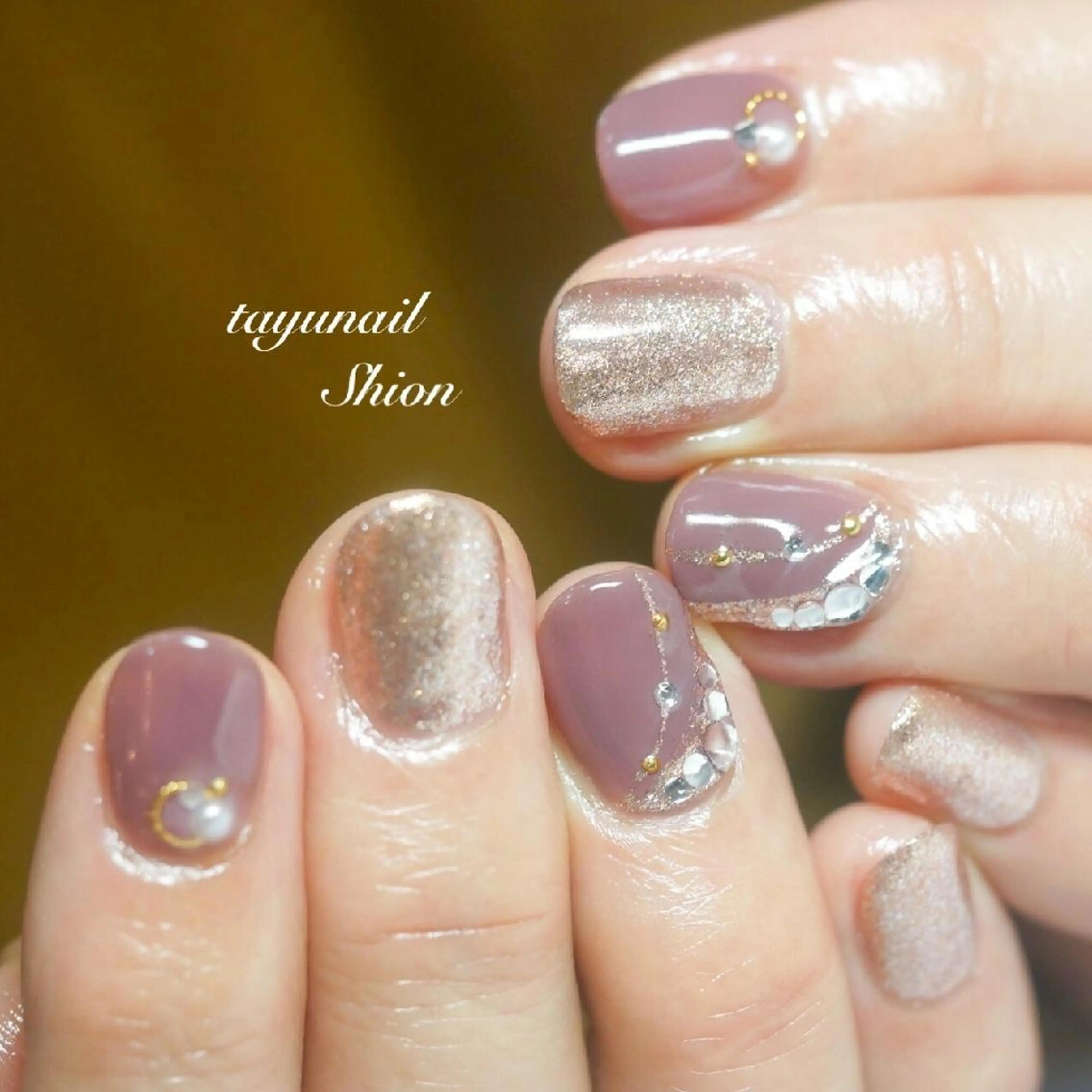 ネイル アートネイル ブルー ジェルネイル キラキラネイル パラジェル ネイルサロン 【たゆnail】のネイルデザイン