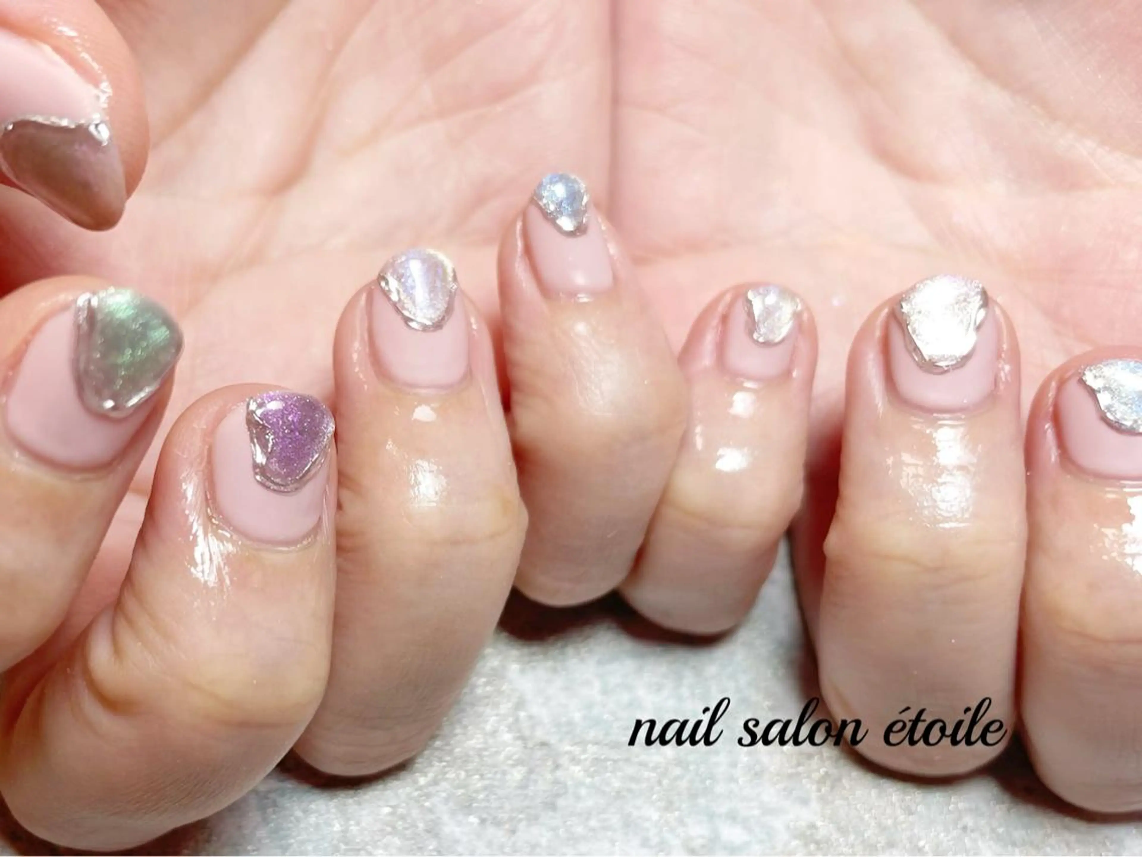 ネイル アートネイル ジェルネイル マグネットネイル マットネイル ニュアンスネイル ハンドネイル nail salon étoileのネイルデザイン