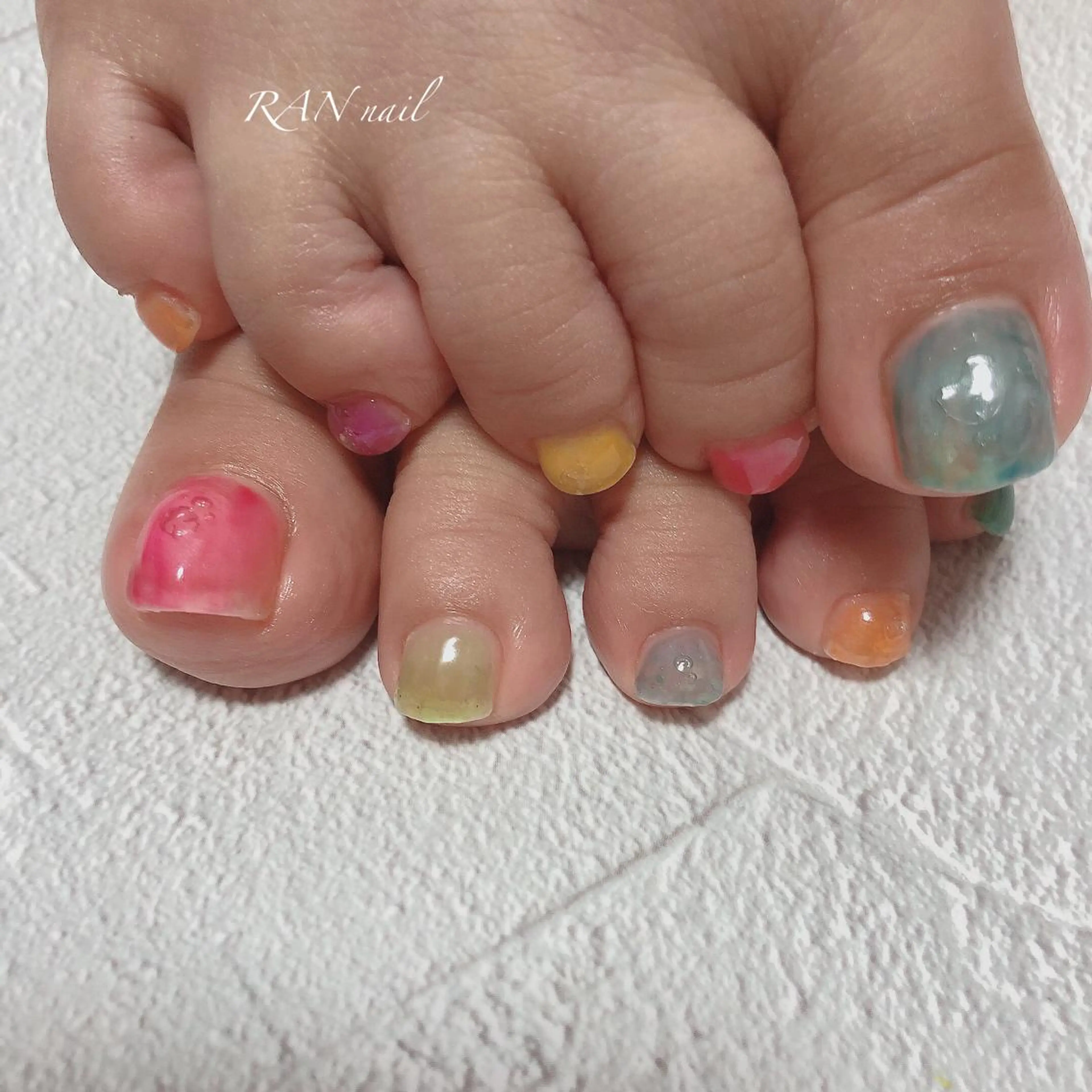 ネイル フットネイル ジェルネイル 氷ネイル・うるうるネイル オフィスネイル パラジェル RAN nailのネイルデザイン