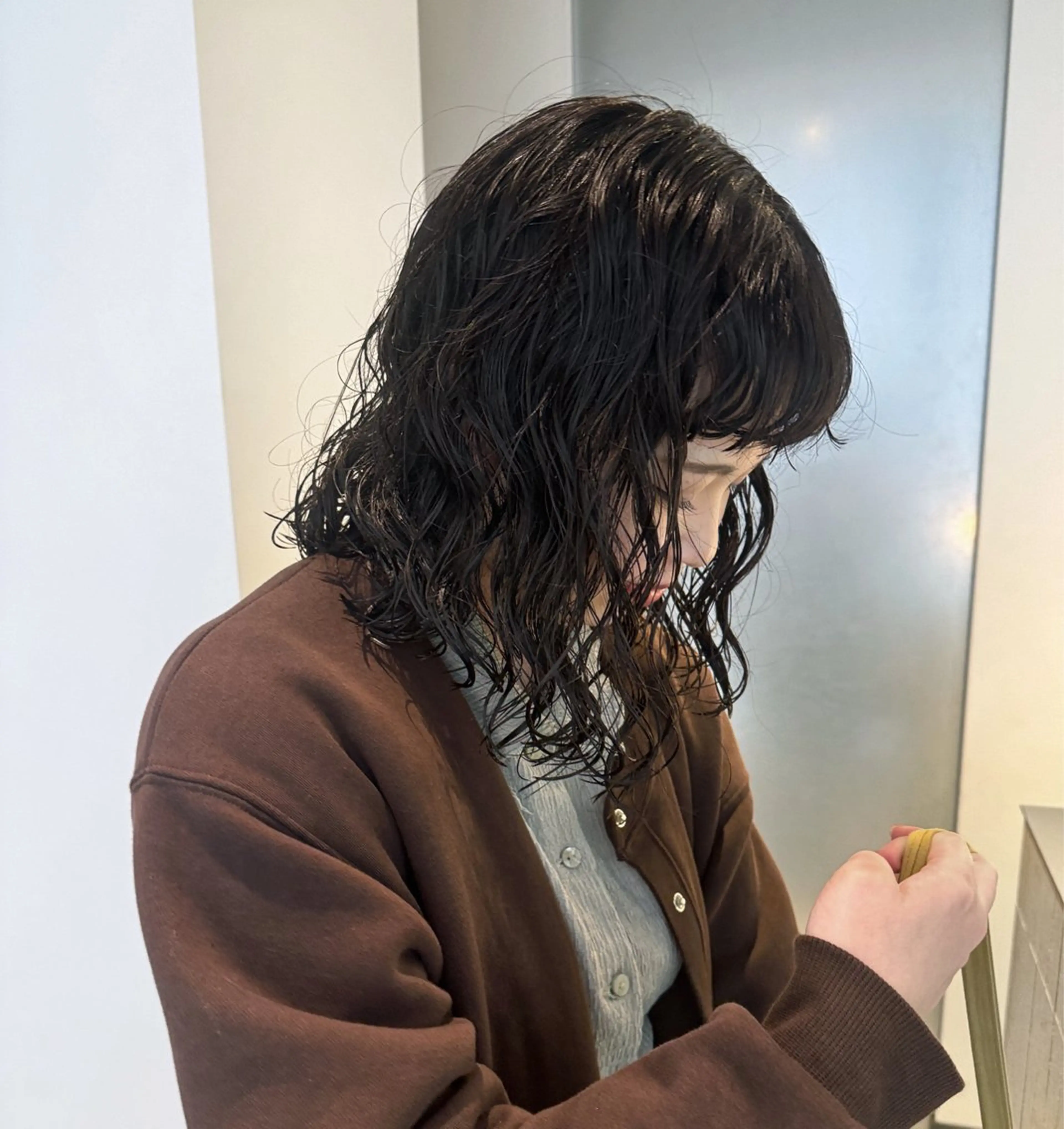 ミディアム パーマ ミディアムパーマ ボブ 🫧ブリーチカラー/ ボブ🫧madokaのヘアスタイル