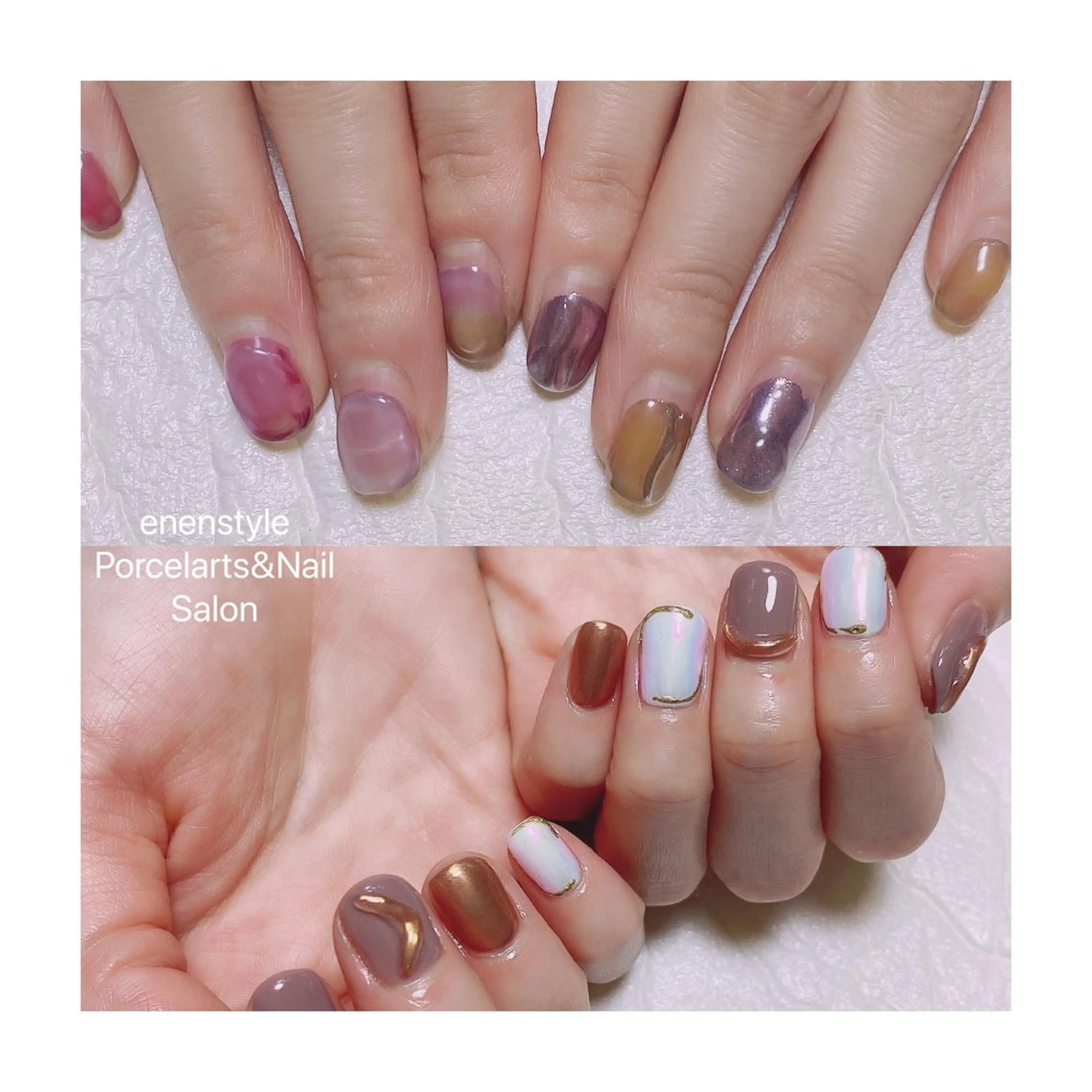 ショート ネイル ハンドネイル 👑enen style👑のネイルデザイン