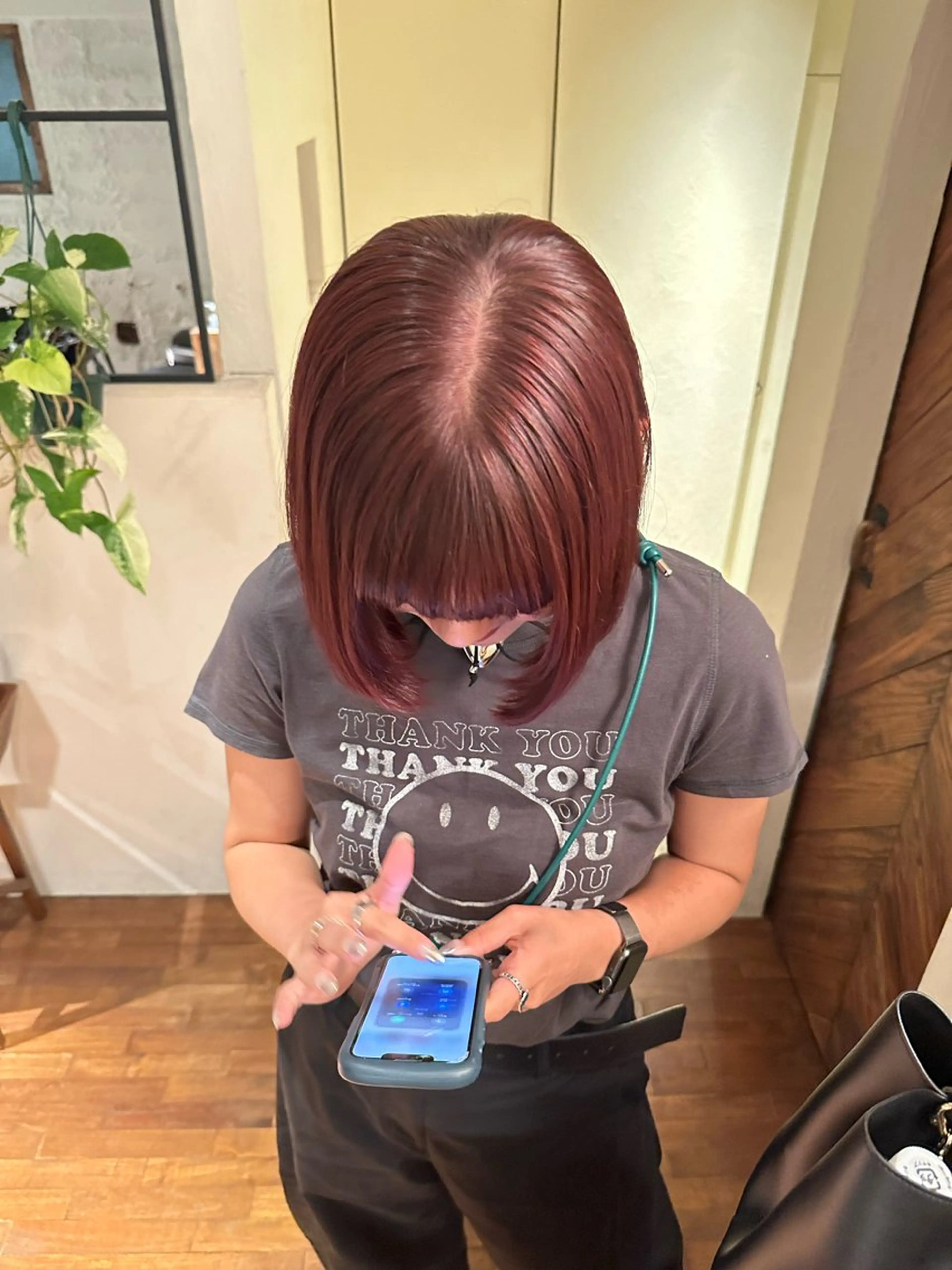 ミディアム カラー ヘアアレンジ 🤎ono/ 切りっぱなしボブ🤎のヘアスタイル