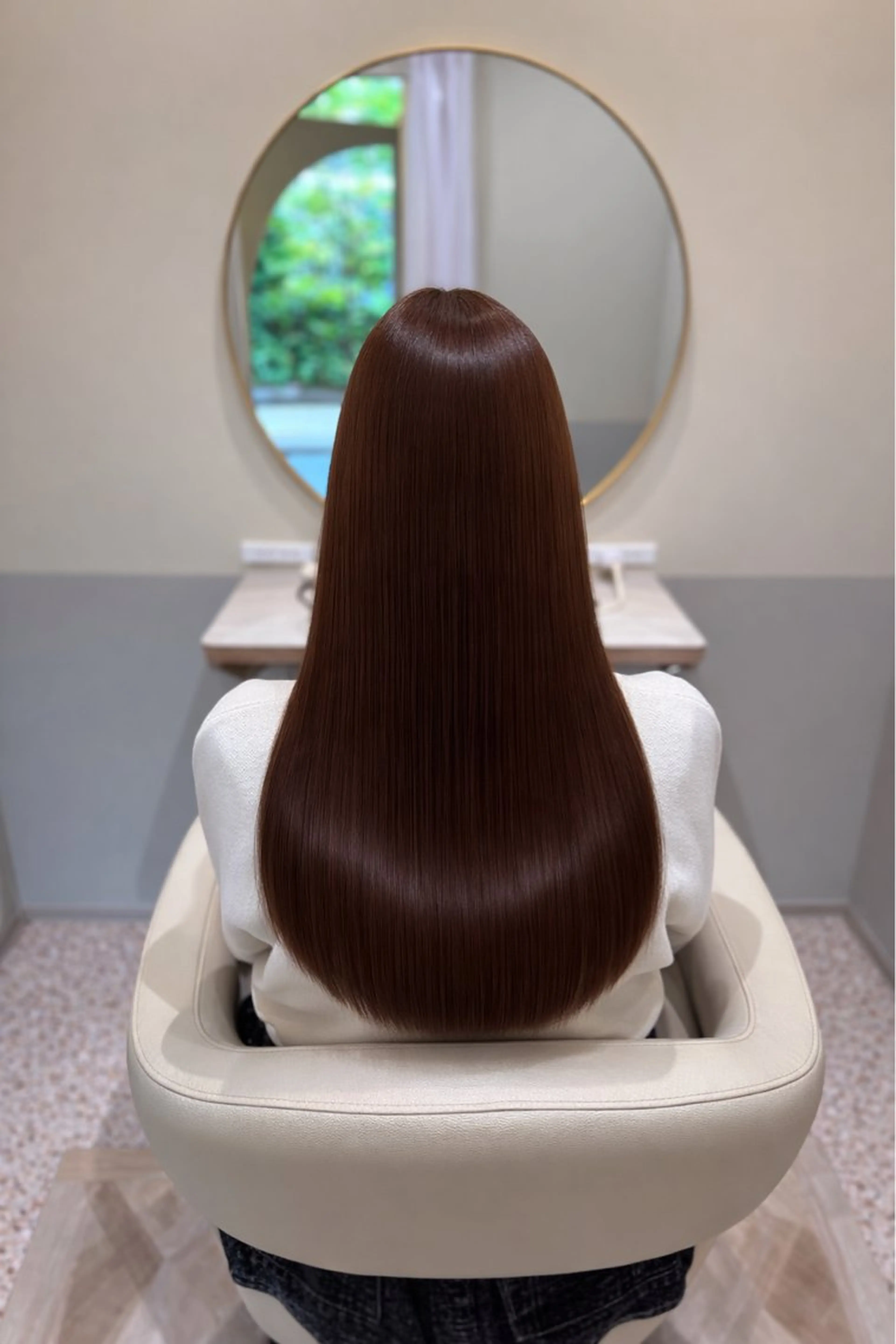 ロング カラー トリートメント カット ヘアカラー トリートメント ichica🤍 暗艶カラー/縮毛矯正のヘアスタイル