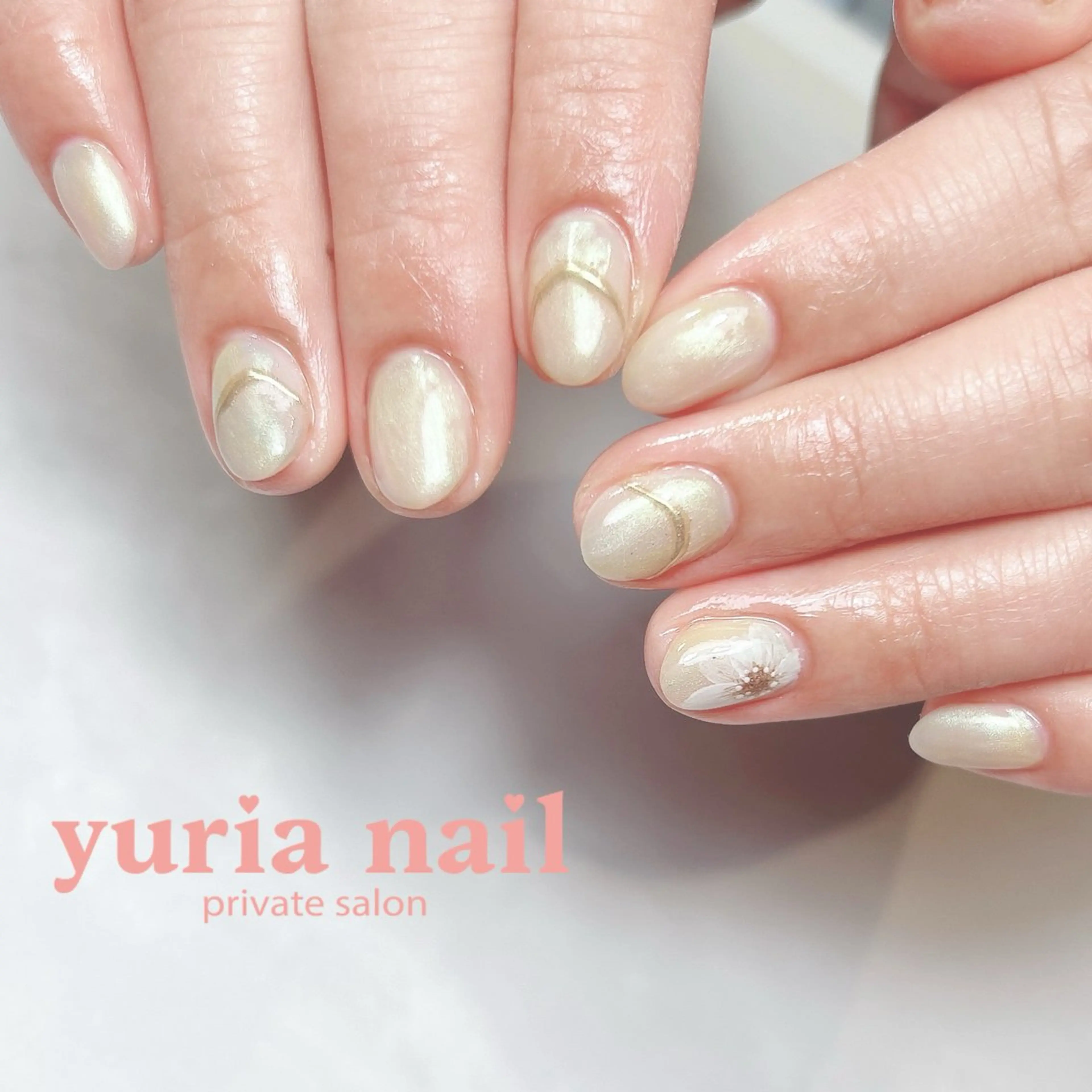 ネイル アートネイル フラワーネイル ジェルネイル 大理石ネイル(マーブル) パステルネイル ハンドネイル 小林 ゆりあのネイルデザイン