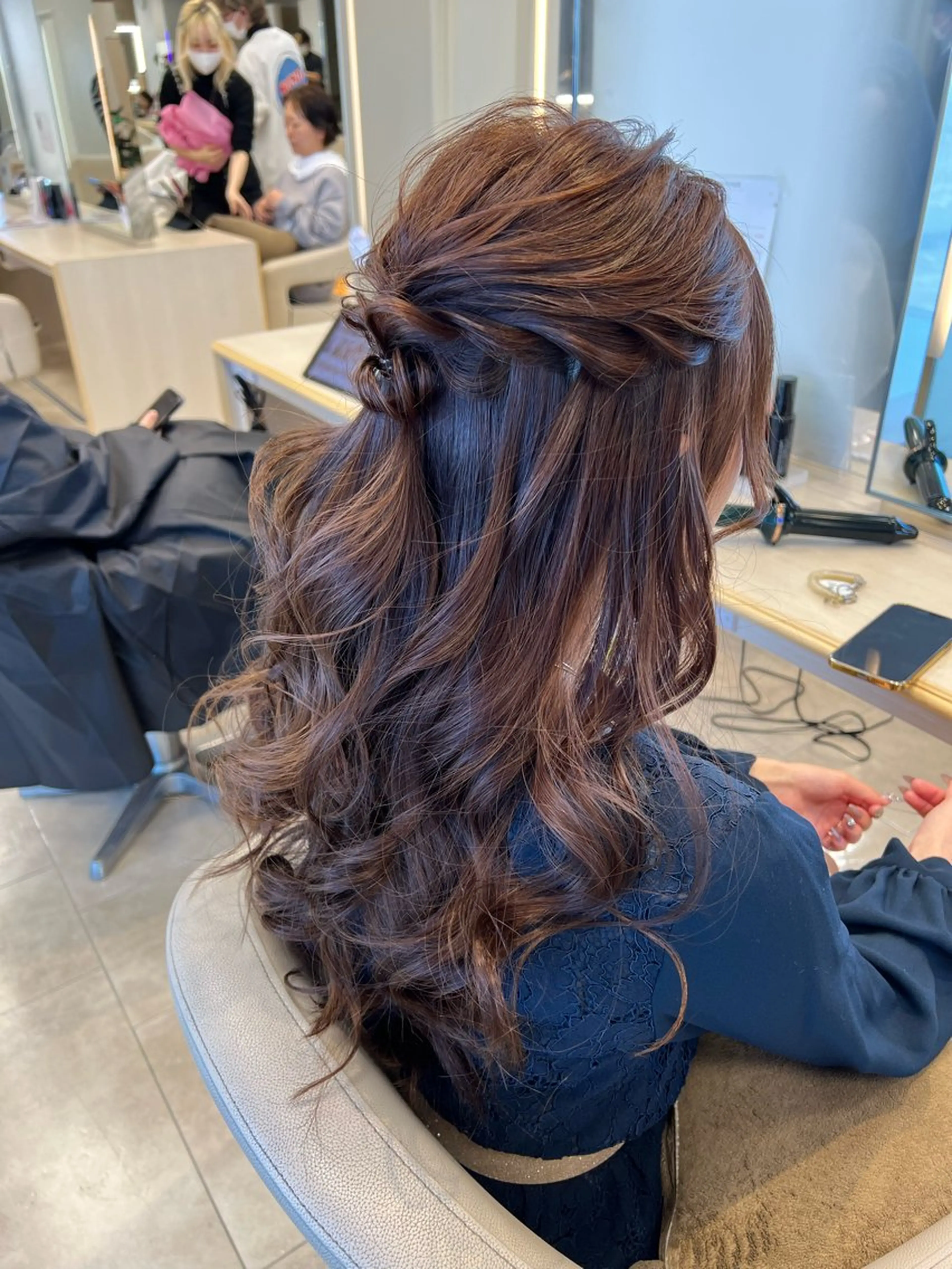 ロング ヘアアレンジ ハーフアップ ヘアセット 盛れるレイヤーカット 得意🌹井上美沙のヘアスタイル