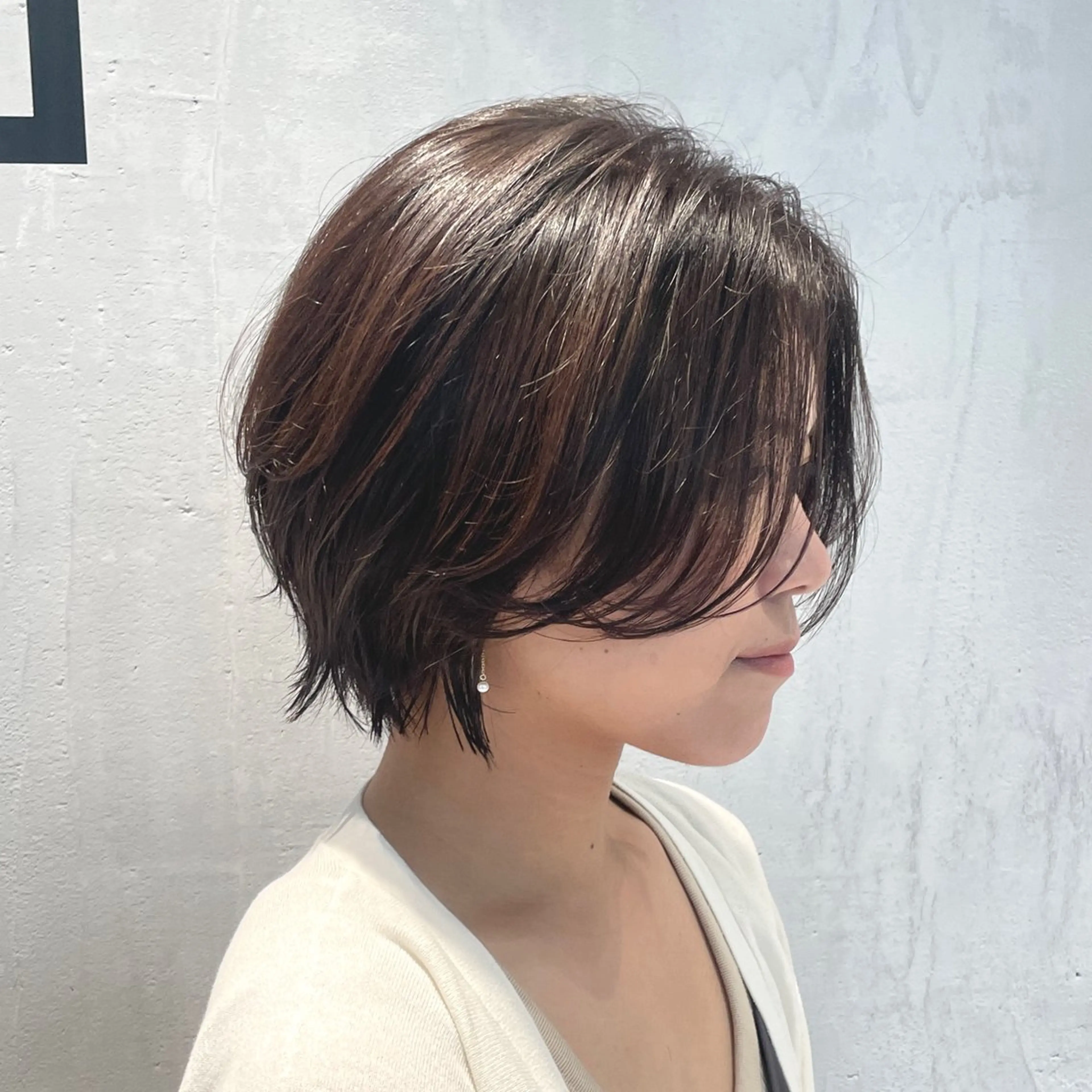 ショート カラー ハイライトカラー ハイライト カット ヘアカラー matka白髪ぼかし 大人ヘア/KEIKOのヘアスタイル