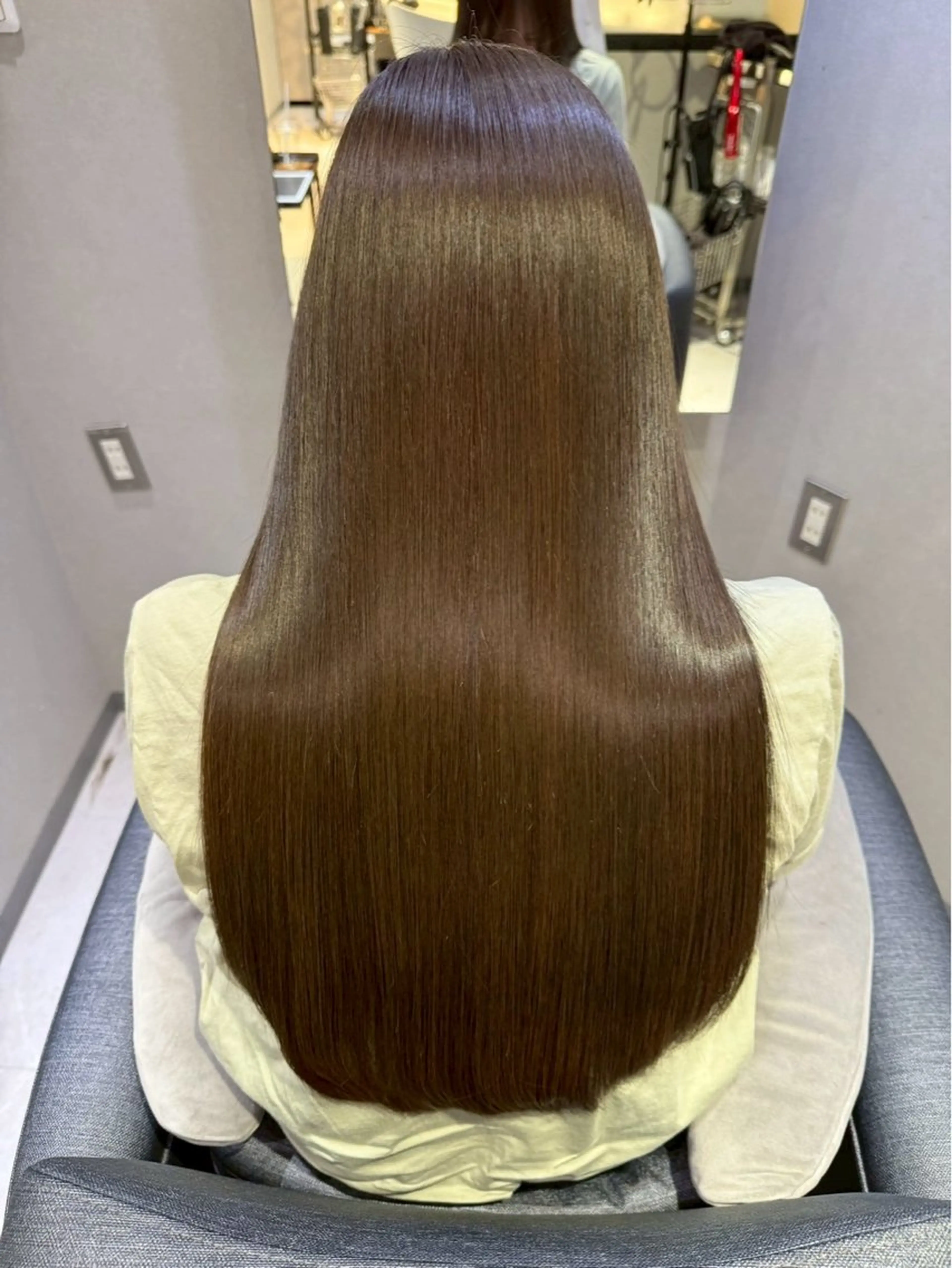 ロング カラー 髪質改善韓国コテ巻き パーマ/城井友輔のヘアスタイル