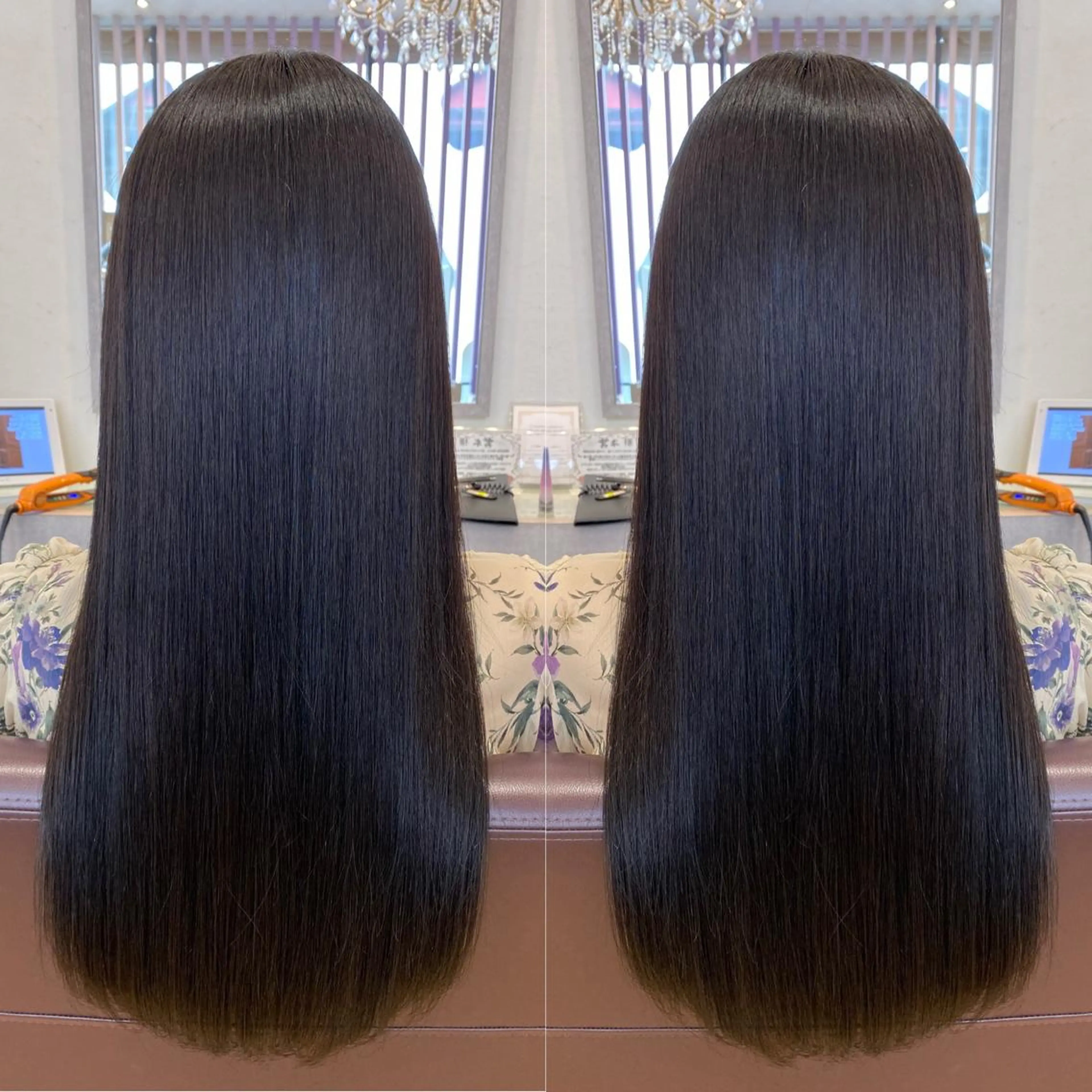 ロング カラー 黒髪 ブルーカラー ブルーブラック 🫧髪質改善×艶髪 🫧根本泰成🫧のヘアスタイル