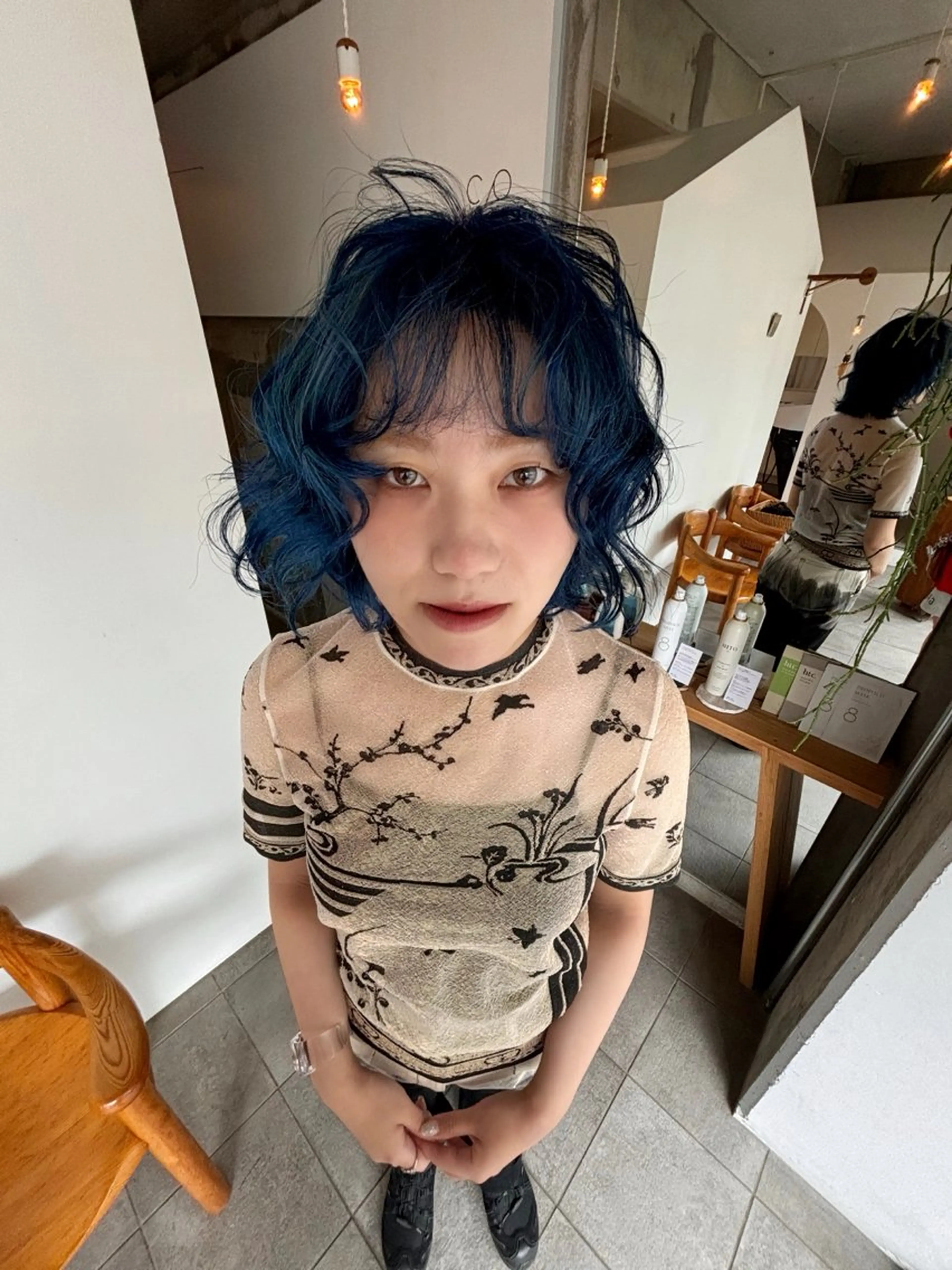 ミディアム カラー mirai/レイヤー ボブ/デザインのヘアスタイル