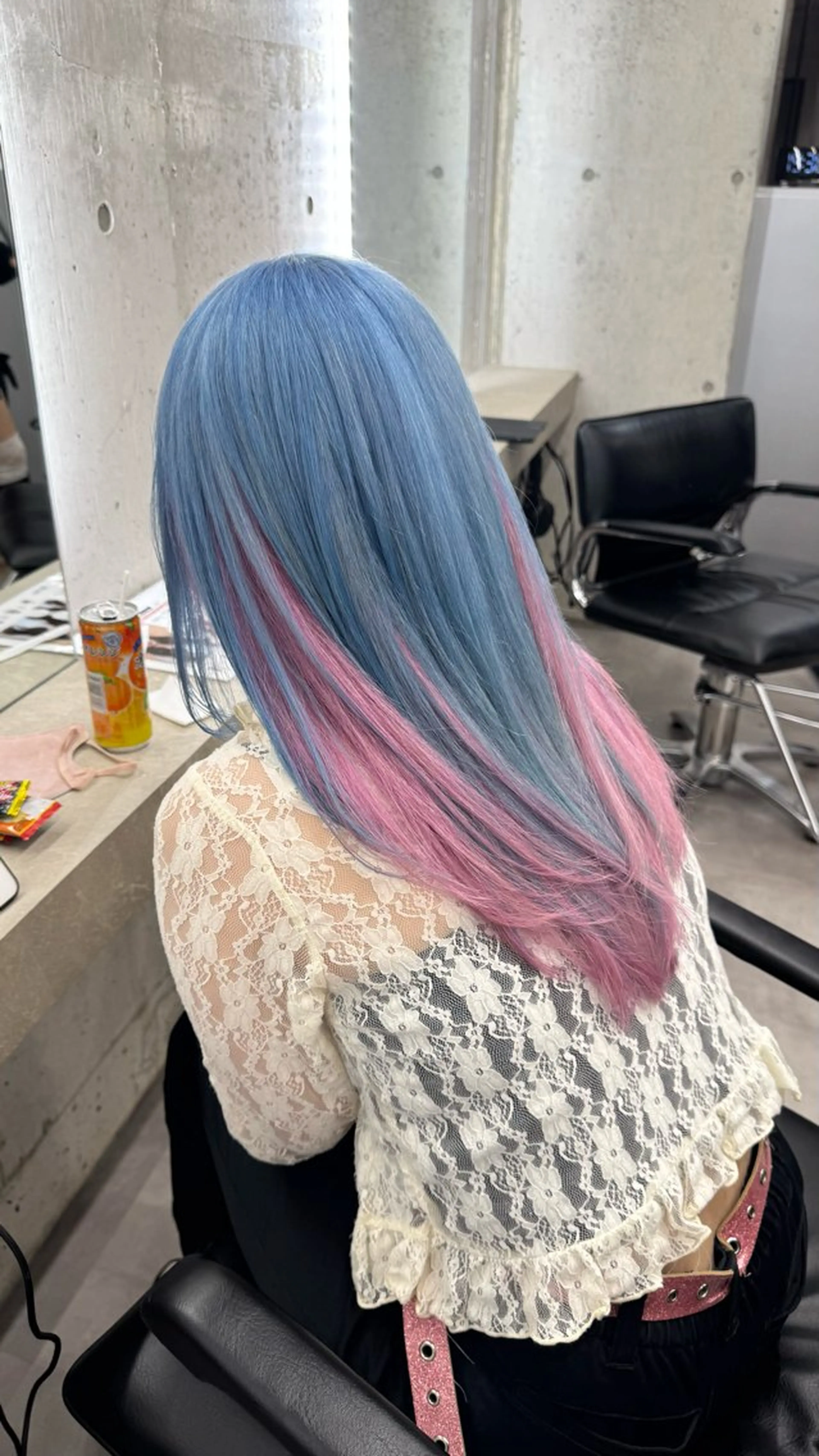 ロング カラー ブリーチ ピンクカラー レイヤーカット カット ヘアカラー トリートメント shio ハイトーン 💗【福岡天神】のヘアスタイル