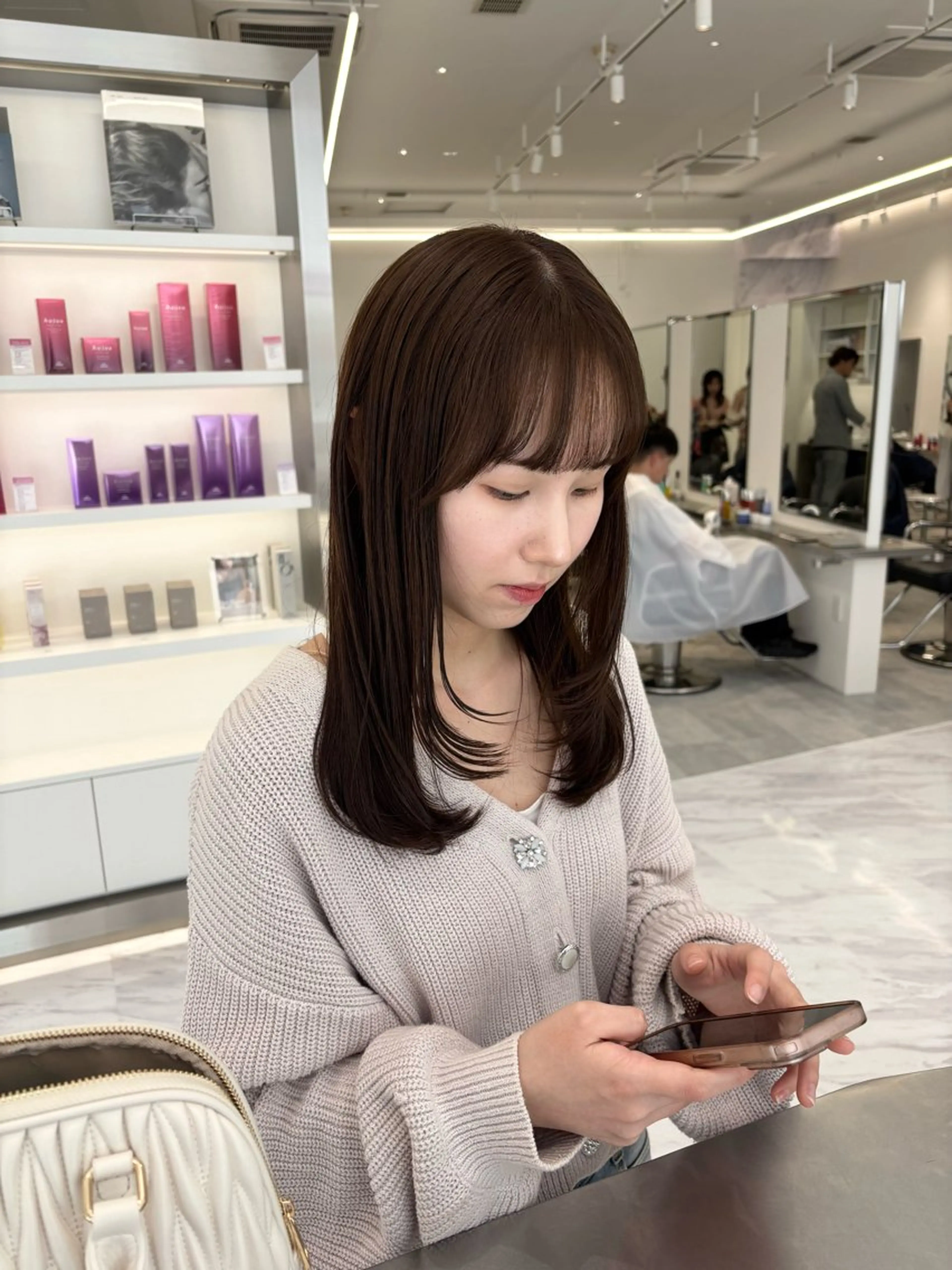 セミロング カット ヘアカラー トリートメント ParveMix 🪽鳥取彩花のヘアスタイル