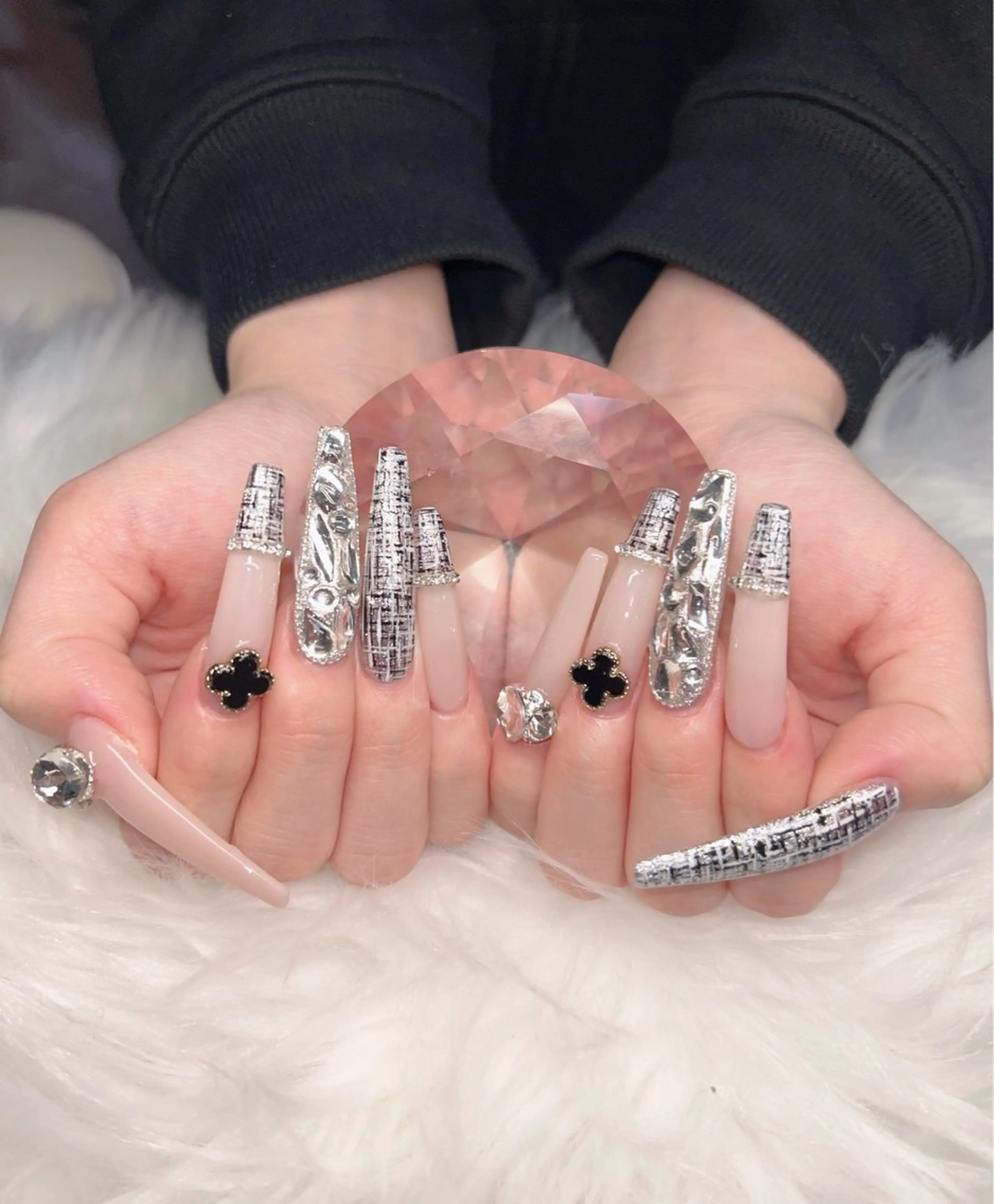 ネイル アートネイル オーロラネイル チークネイル 長さ出し フットネイル Chan nailsのネイルデザイン