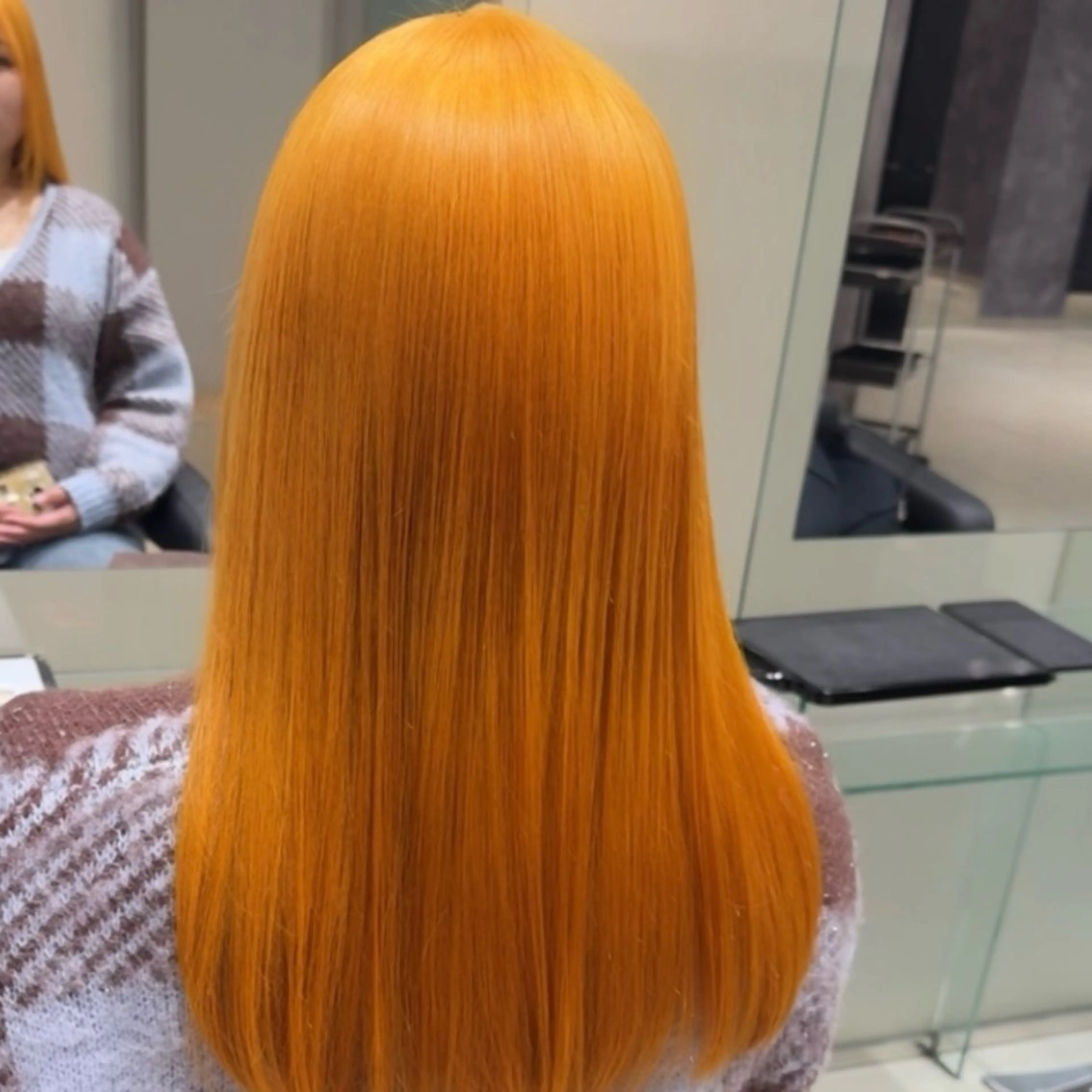 ロング カラー オレンジ ヘアカラー トリートメント ヘアセット 【川崎の髪遊師🎨】 SAKURAのヘアスタイル